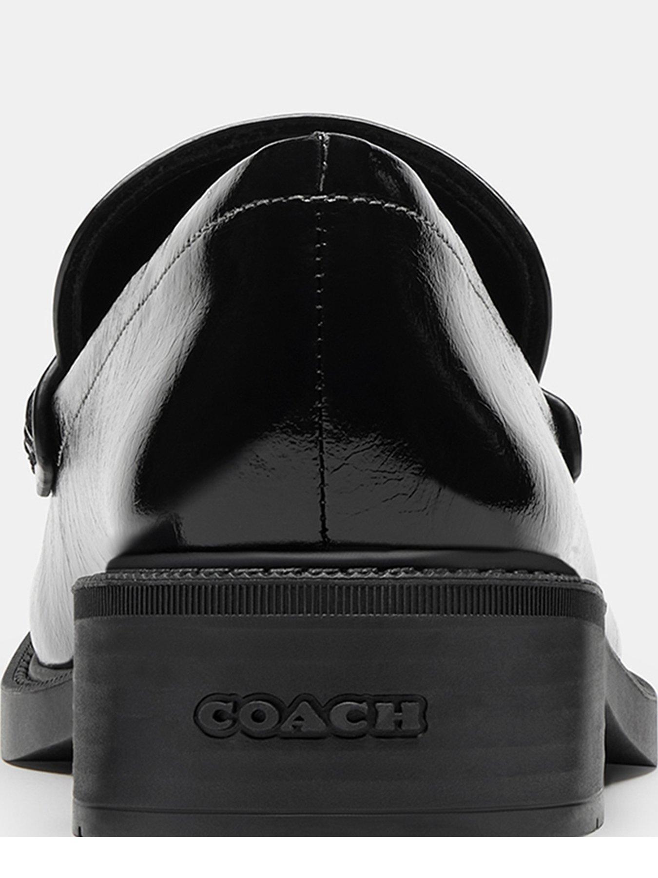 Image 5 of 5 of COACH Glazed Leather Penny Loafer - Black