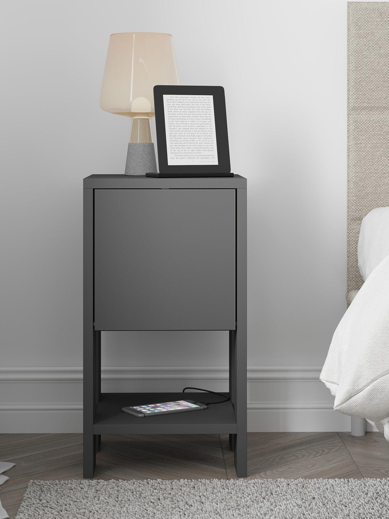 undefined Ema  Bedside Table - Oak/white
