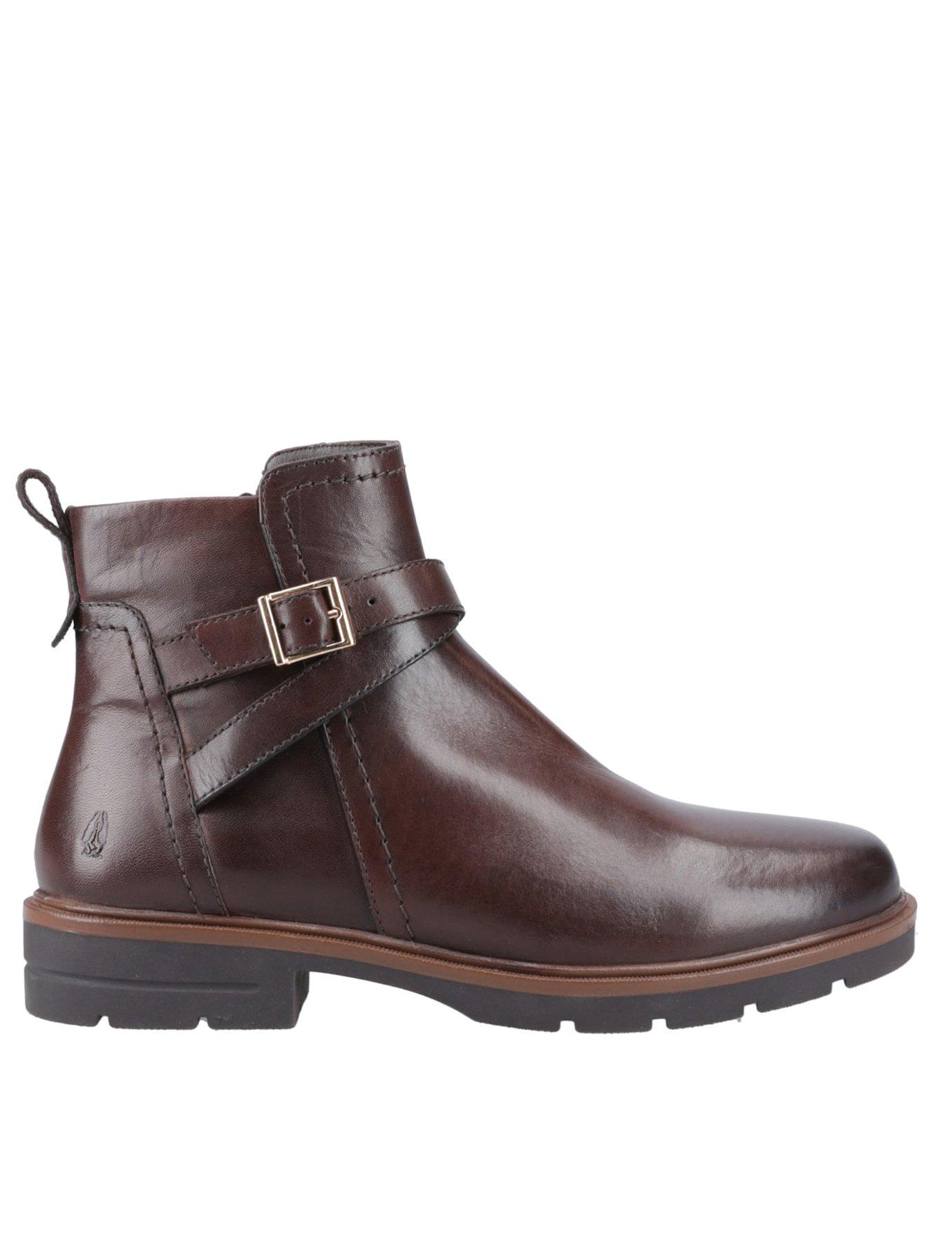 Hush Puppies Tove Buckle Ankle Boots for Women, Brown Leather, UK Size 6 - Image 5