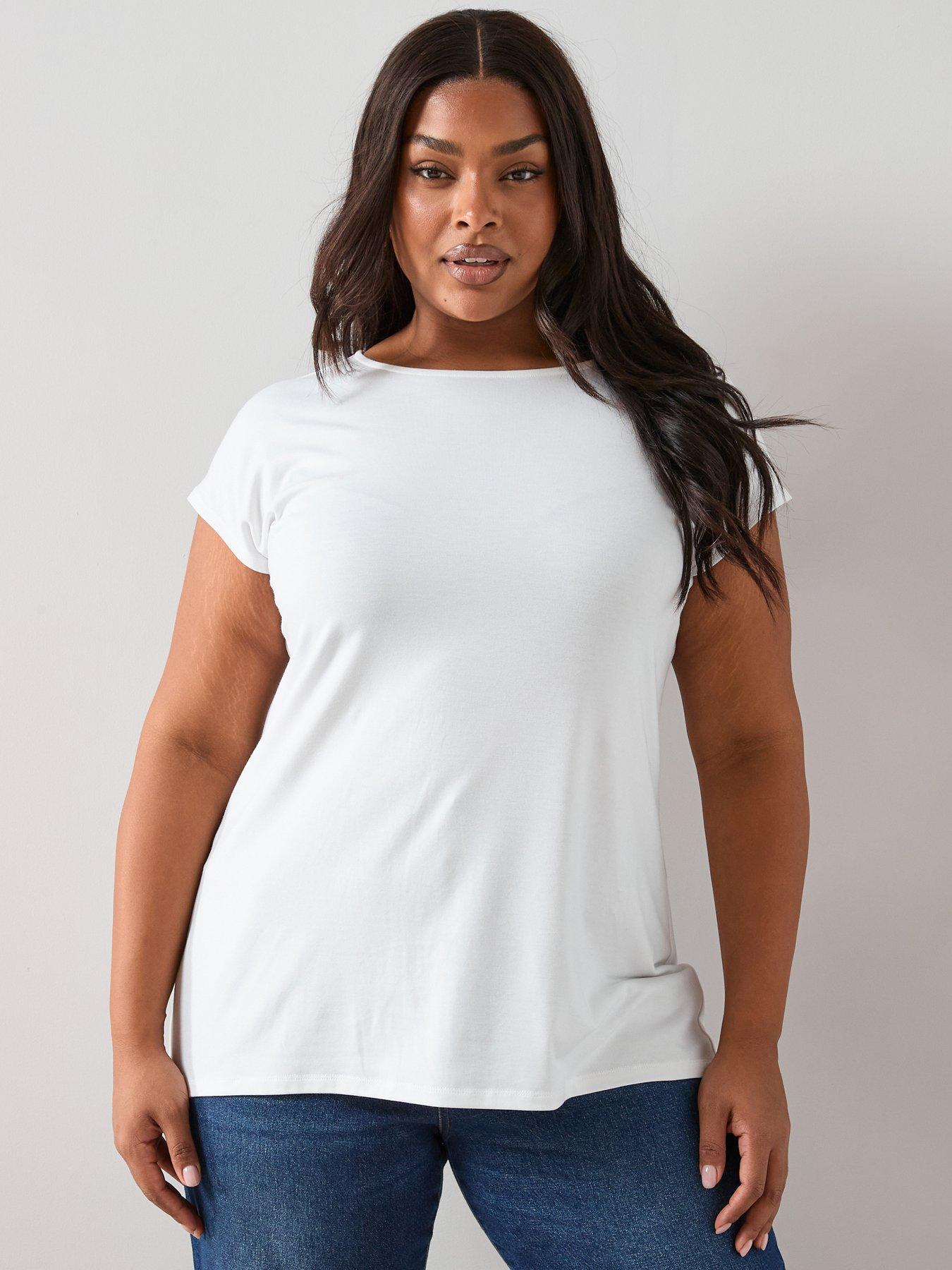 Image 7 of 7 of The Very Collection Curve 2 Pack Longline T-shirt - Multi