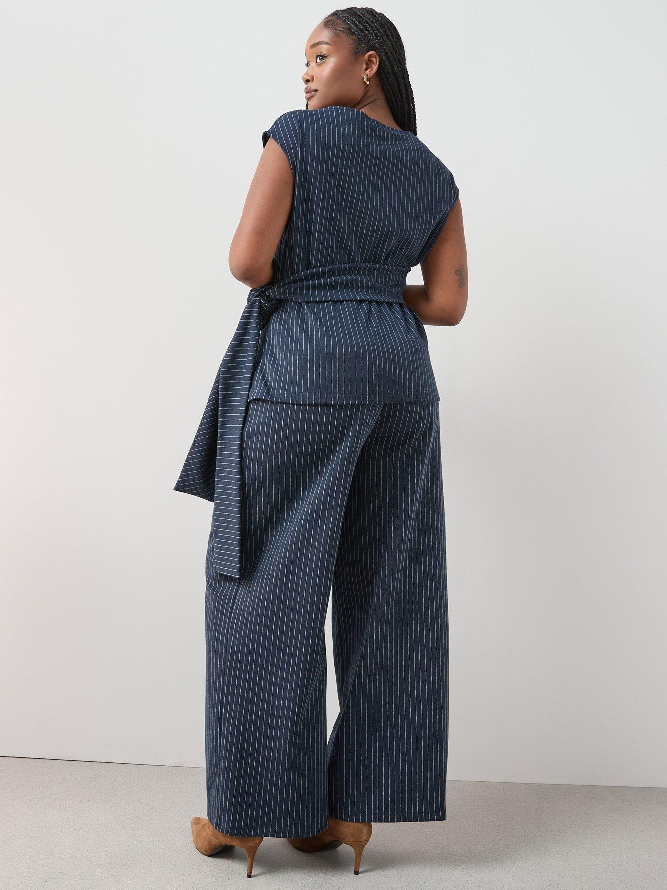 Image 2 of 6 of The Very Collection Curve Pinstripe Co-ord Top