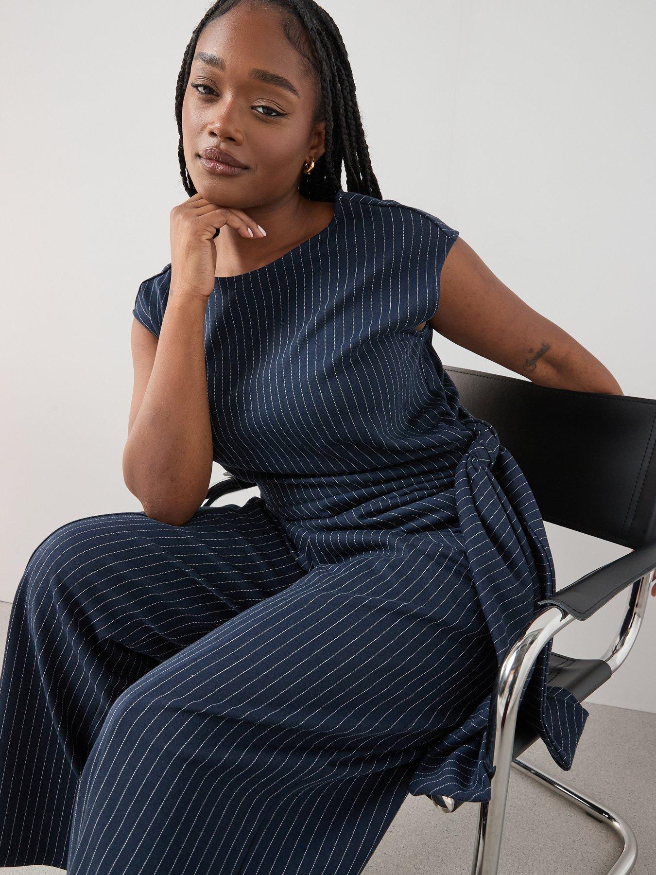 Image 4 of 6 of The Very Collection Curve Pinstripe Co-ord Top