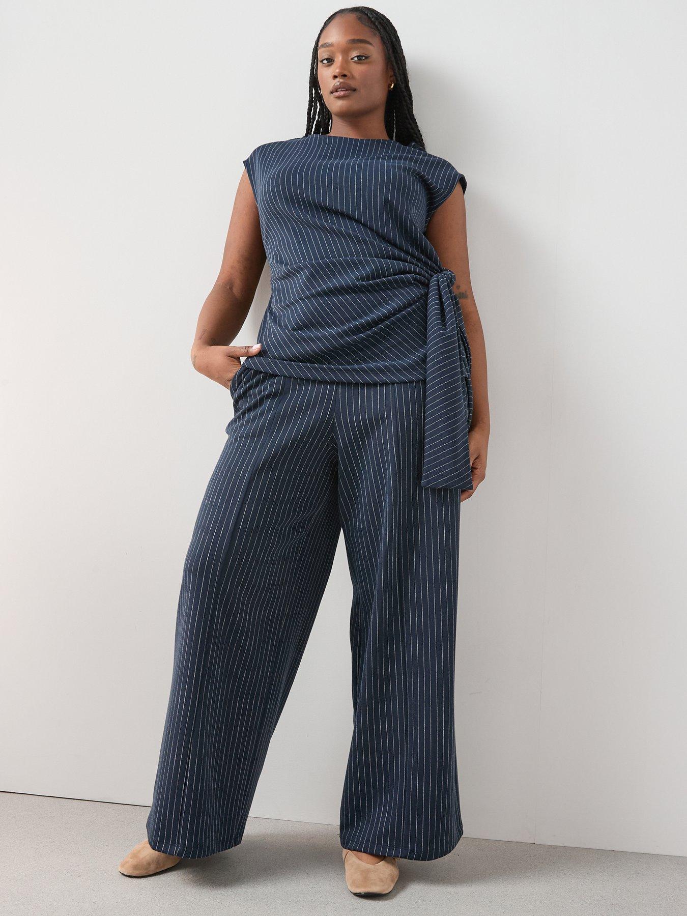 Image 6 of 6 of The Very Collection Curve Pinstripe Co-ord Top