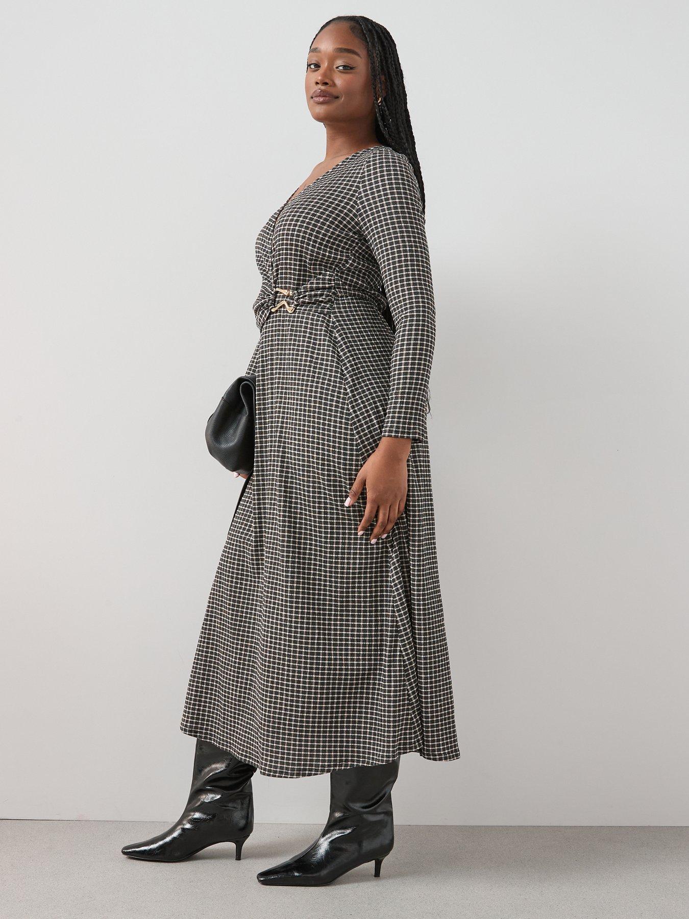 Image 5 of 6 of The Very Collection Curve Stretch Gingham Wrap Dress