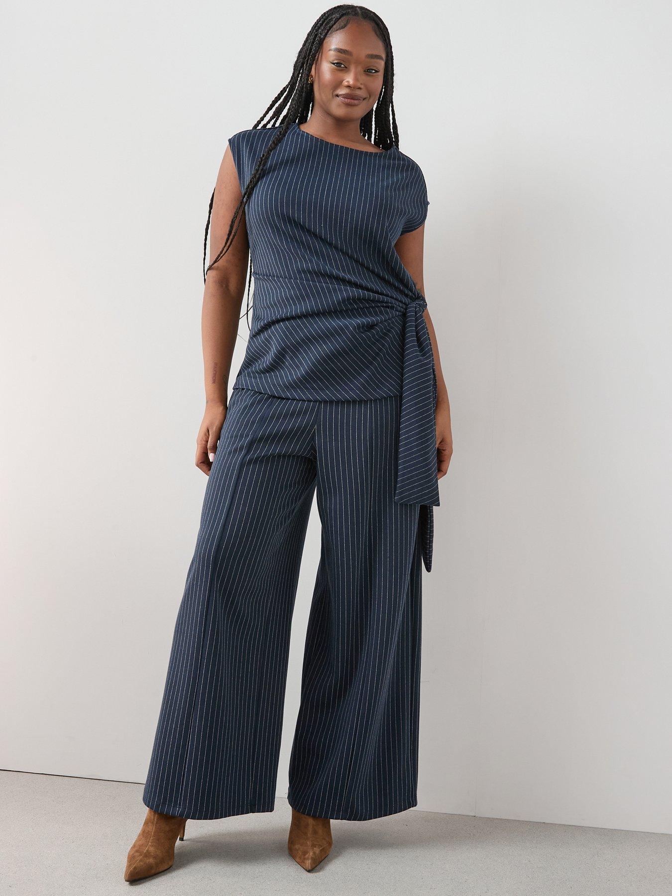The Very Collection Curve Pinstripe Pull On Stretch Trouser