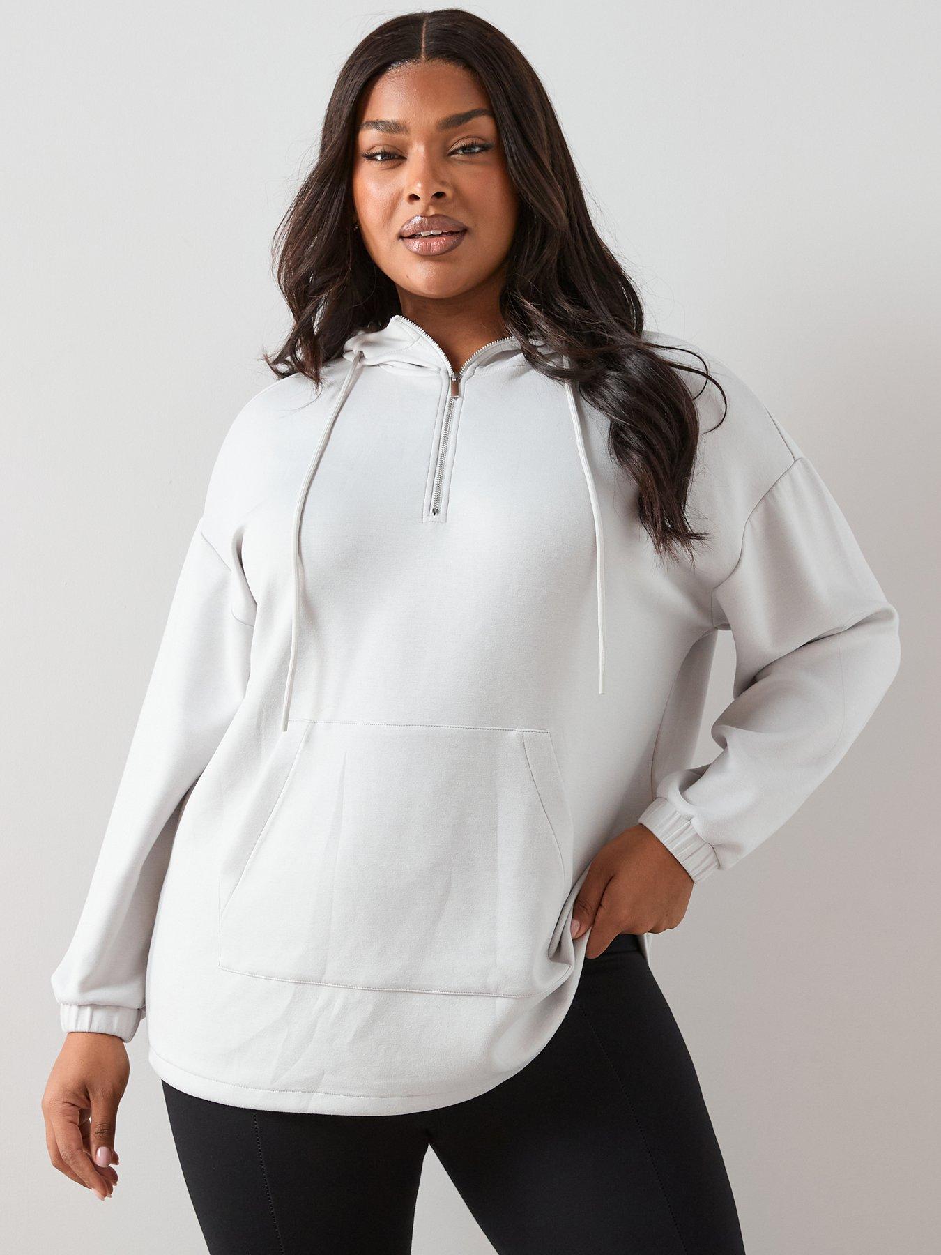 The Very Collection Curve Soft Touch Zip Hoodie - Grey