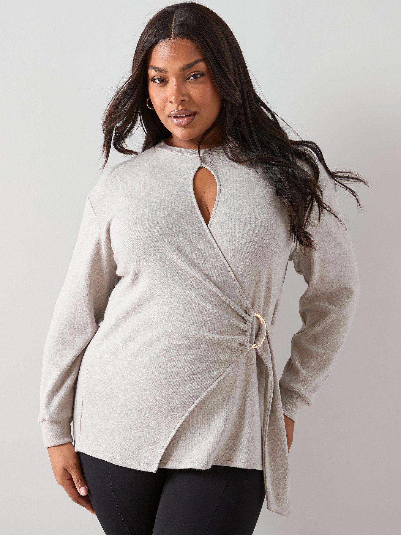 The Very Collection Curve Wrap Trim Detail Jumper