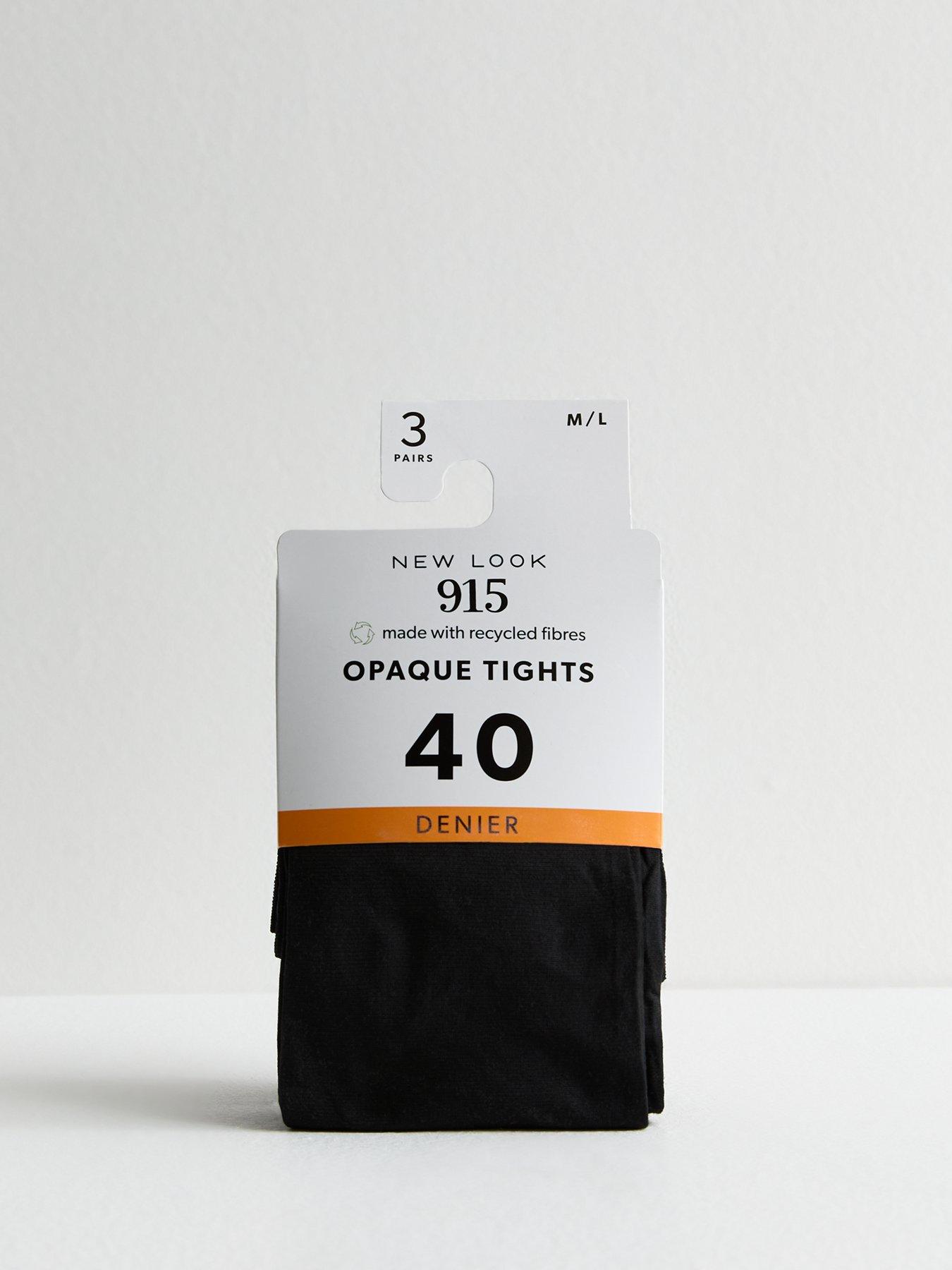 New Look 915 Pack Of 3 Black 40 Denier Opaque Tights