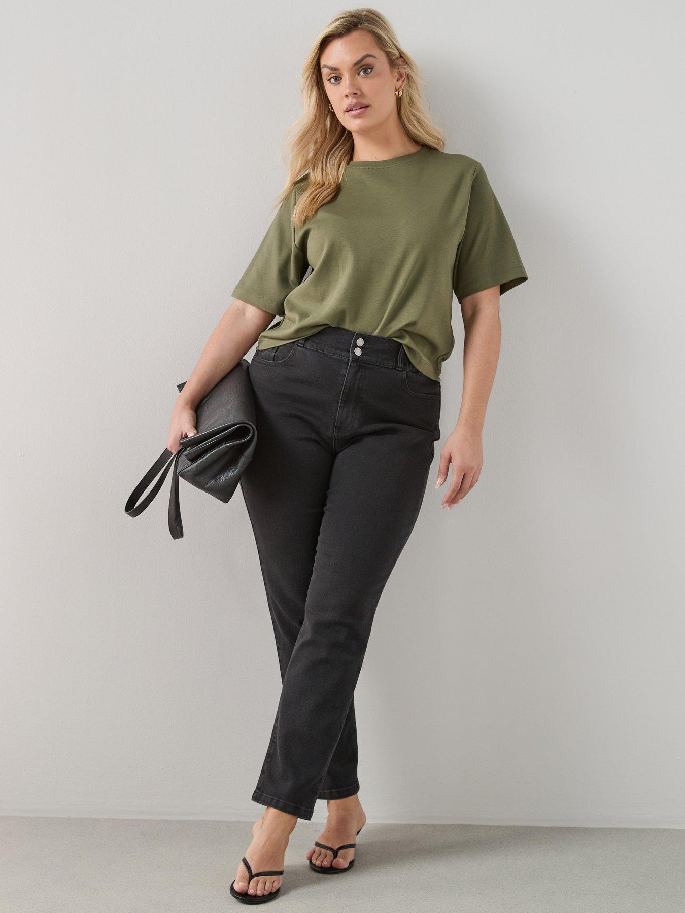 The Very Collection Curve Elasticated Waist Mom Jean - Black