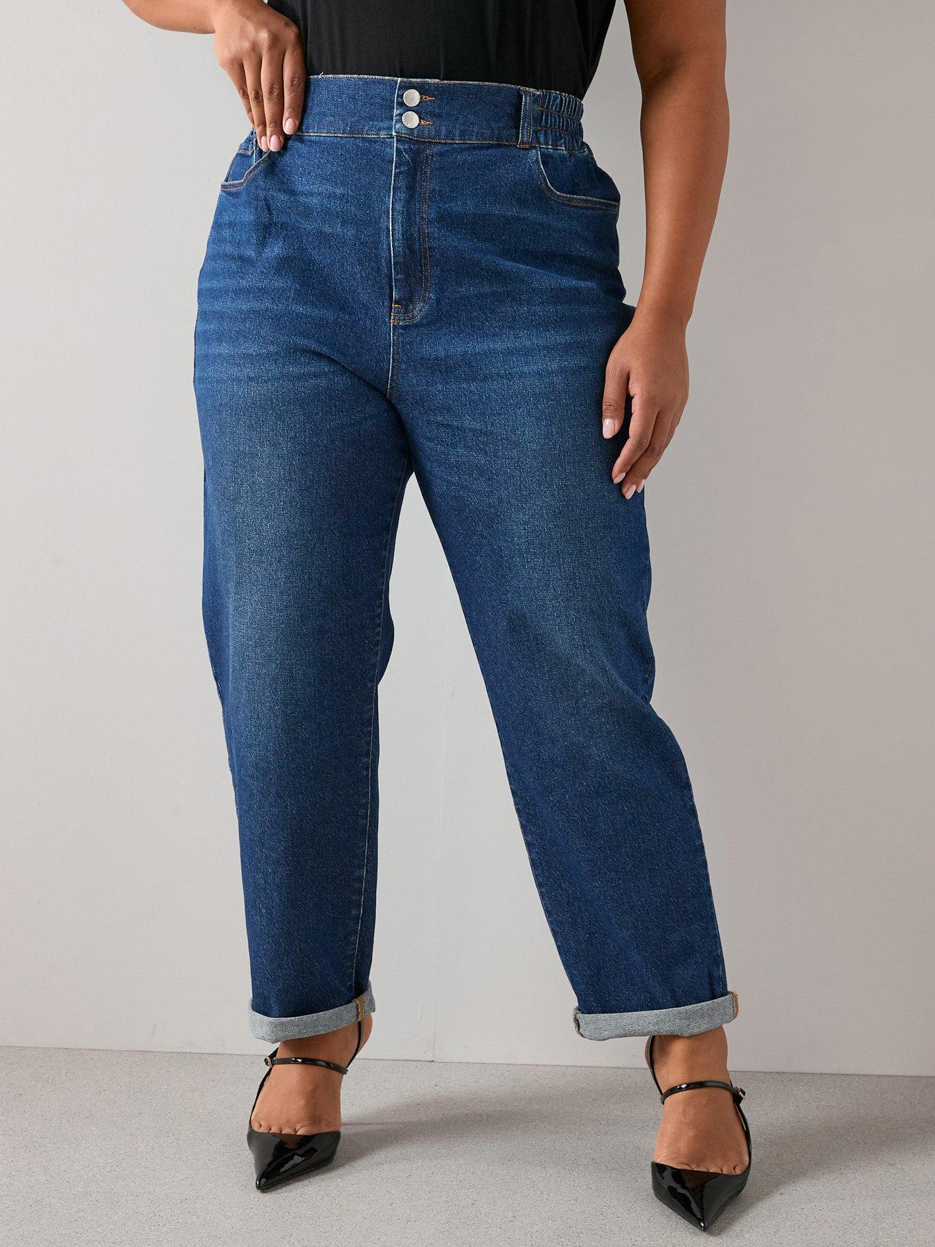 The Very Collection Curve Elasticated Waist Mom Jean - Mid Wash