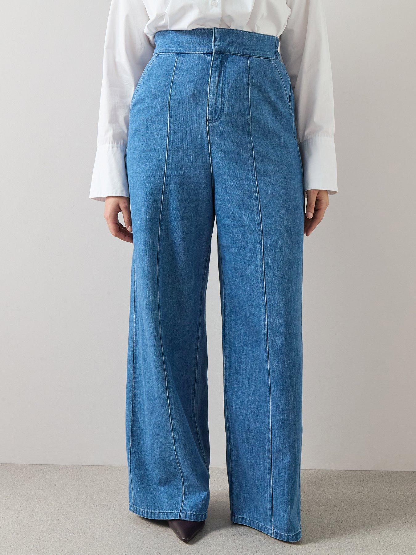 Image 1 of 7 of The Very Collection Curve Seam Detail Wide Leg Jean Co-ord