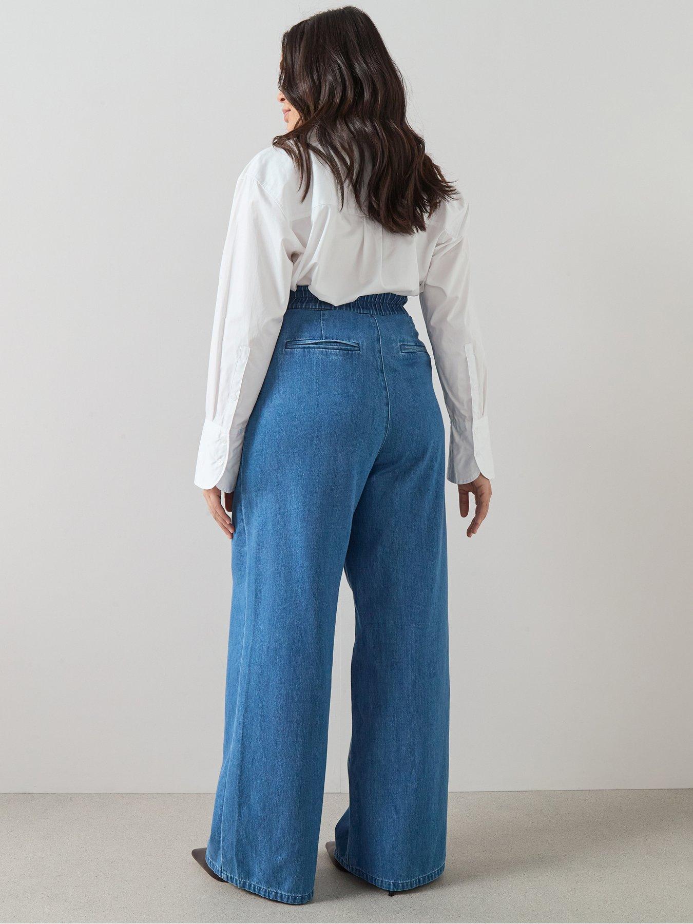 Image 2 of 7 of The Very Collection Curve Seam Detail Wide Leg Jean Co-ord