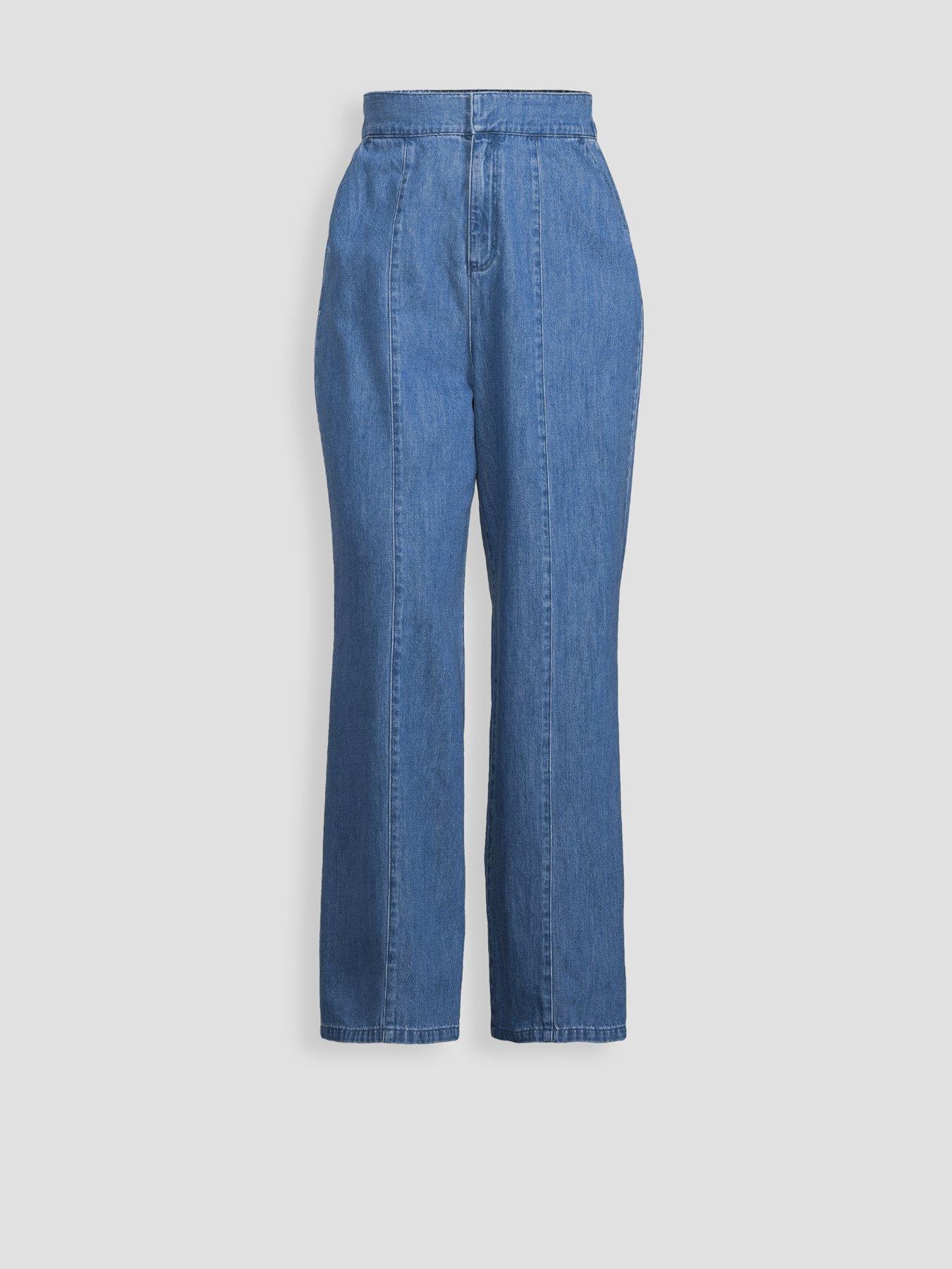 Image 7 of 7 of The Very Collection Curve Seam Detail Wide Leg Jean Co-ord