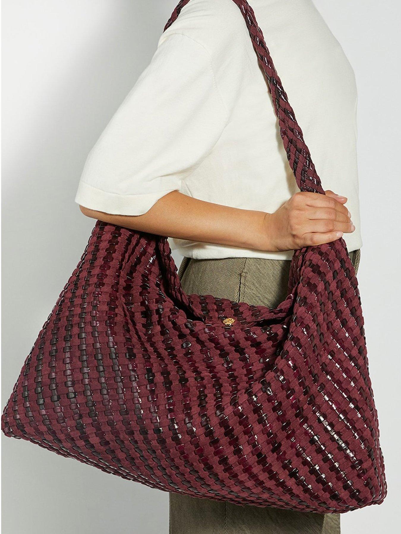 Dune London Deliberate Xl Extra Large Woven Shoulder Bag - Purple