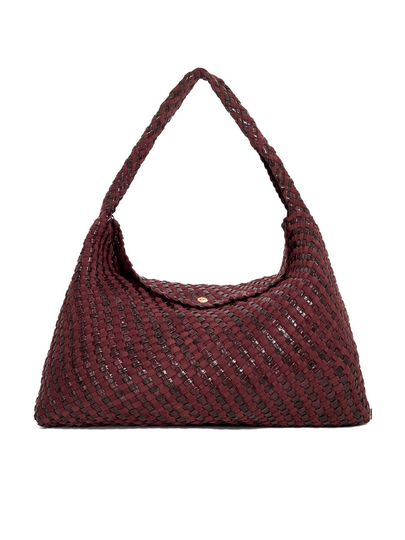 Image 2 of 5 of Dune London Deliberate Xl Extra Large Woven Shoulder Bag - Purple