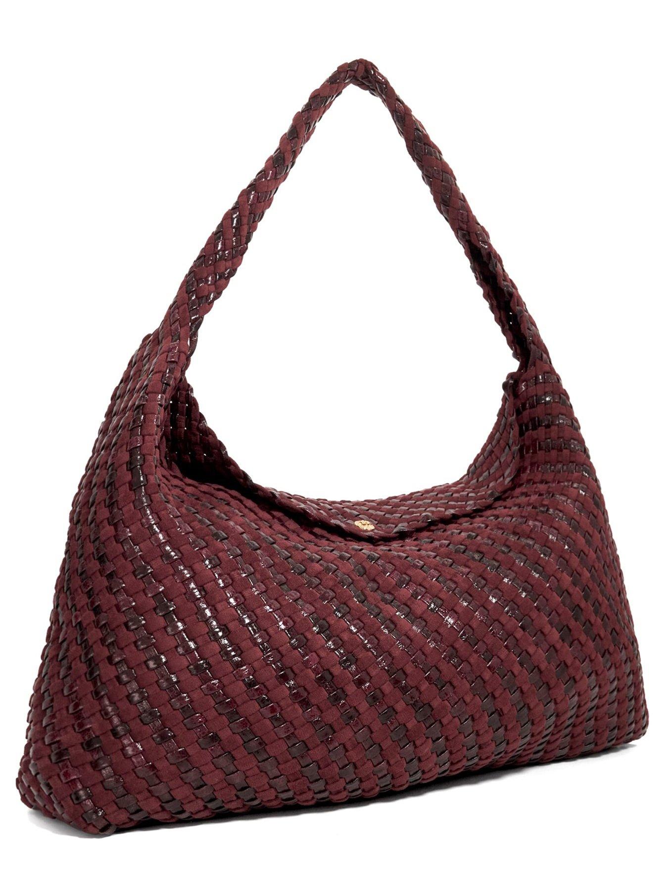 Image 3 of 5 of Dune London Deliberate Xl Extra Large Woven Shoulder Bag - Purple