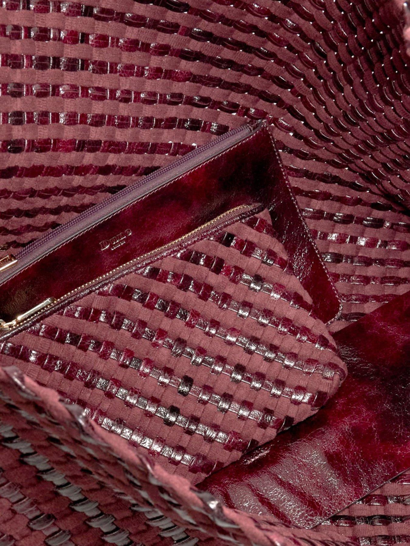 Image 4 of 5 of Dune London Deliberate Xl Extra Large Woven Shoulder Bag - Purple