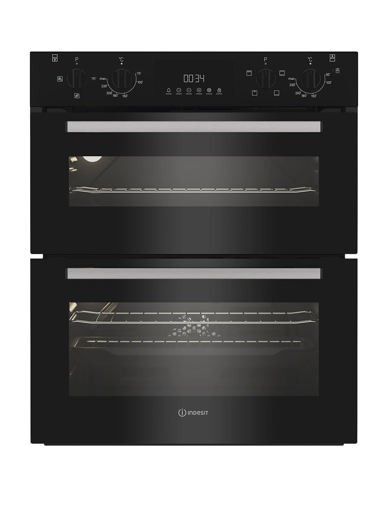 Indesit DUI 10D B Electric Fan Double Oven - Black