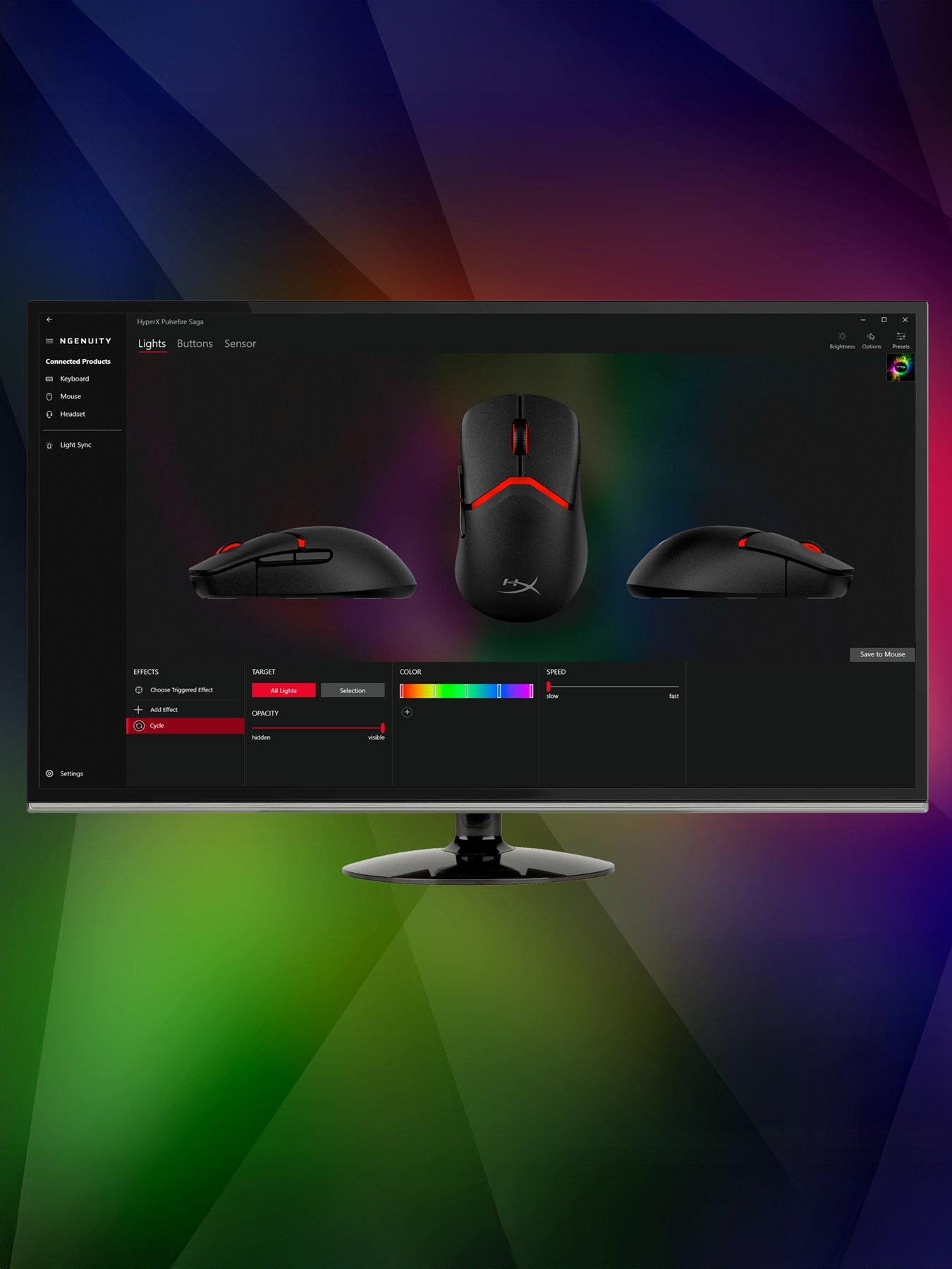 Image 1 of 7 of HYPERX Pulsefire Saga Customisable Modular Gaming Mouse