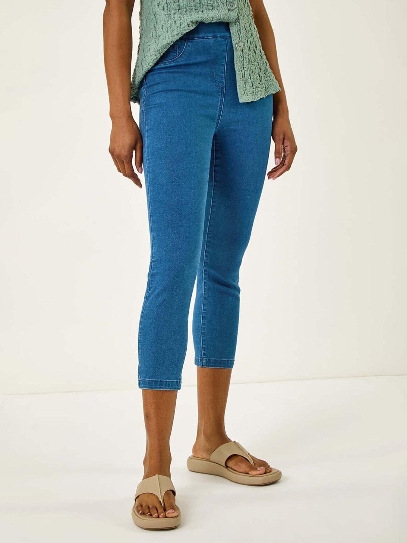 undefined Shape Enhance Stretch Crop Jeggings - Blue