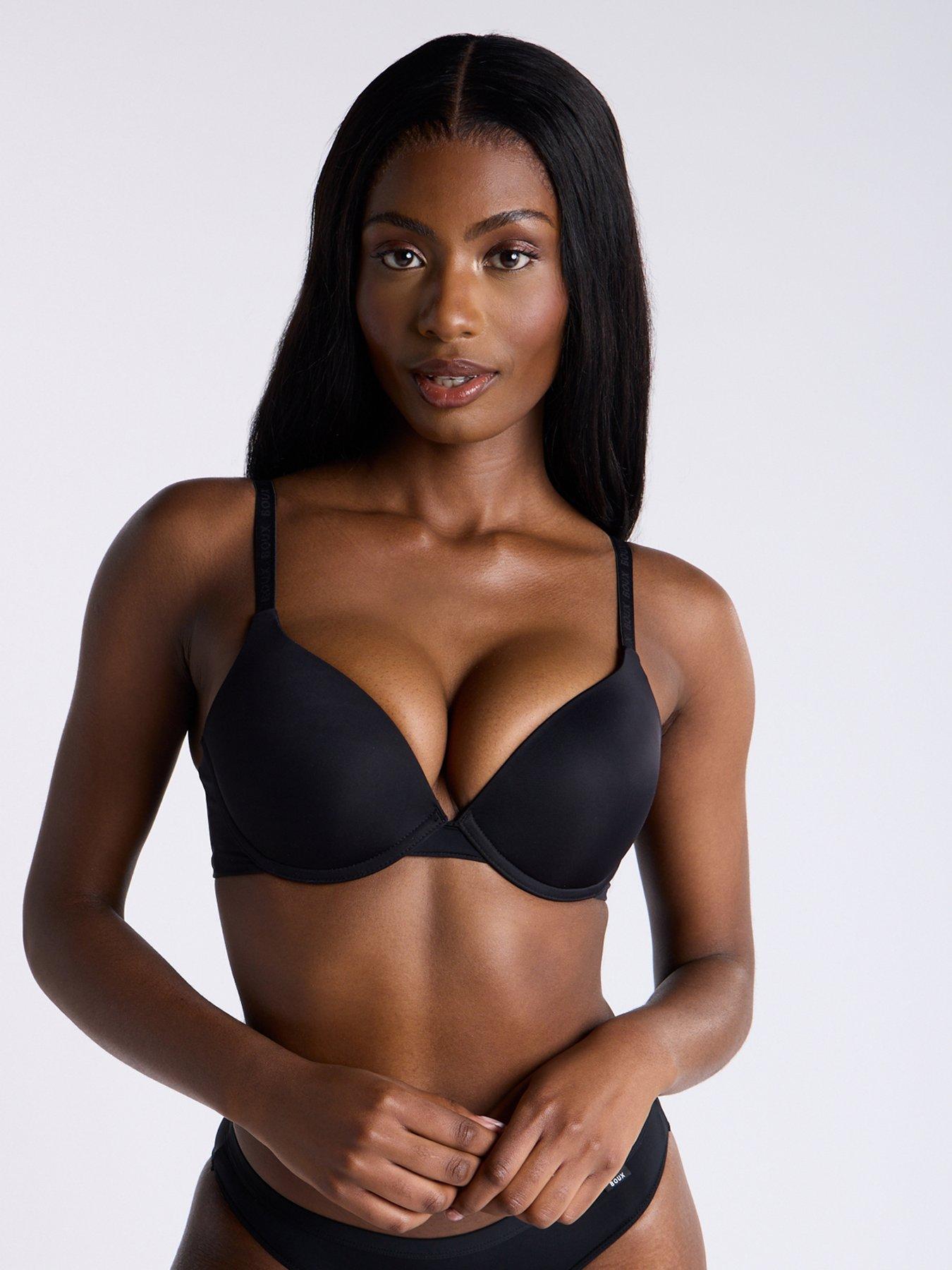 Boux Avenue Push Up T-shirt Bra, Black, Size 32B, Women