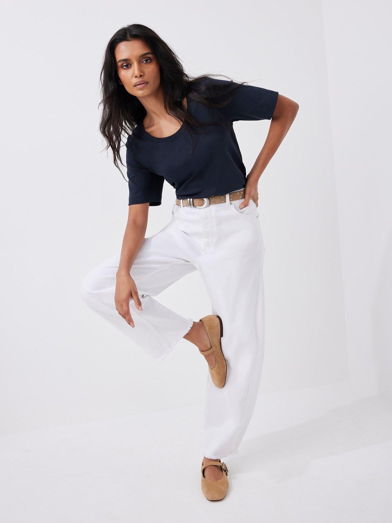 undefined Navy Scoop Neck Ultimate Top - Blue