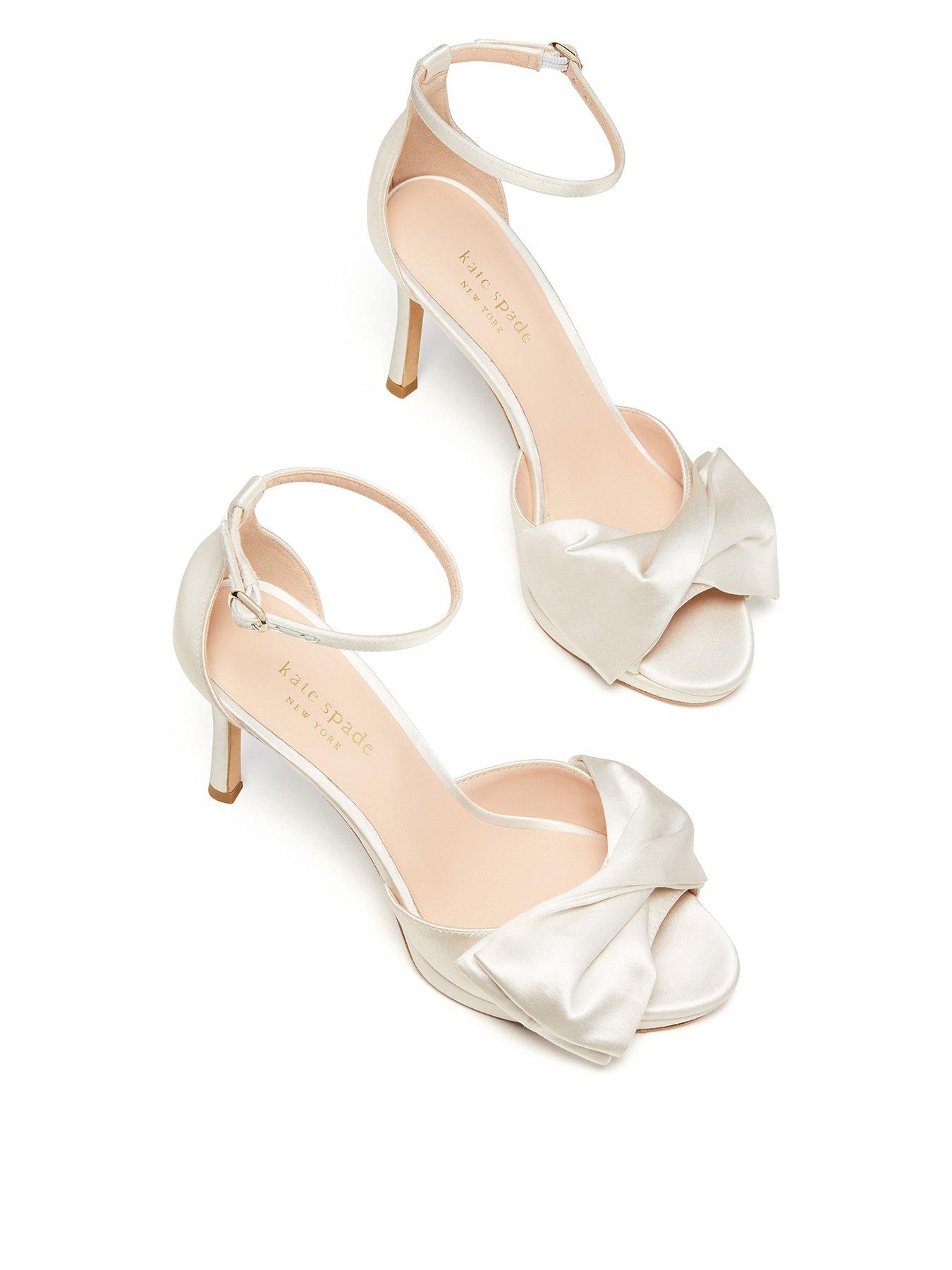 Kate Spade New York Bridal Bow Satin Heeled Sandal - Cream