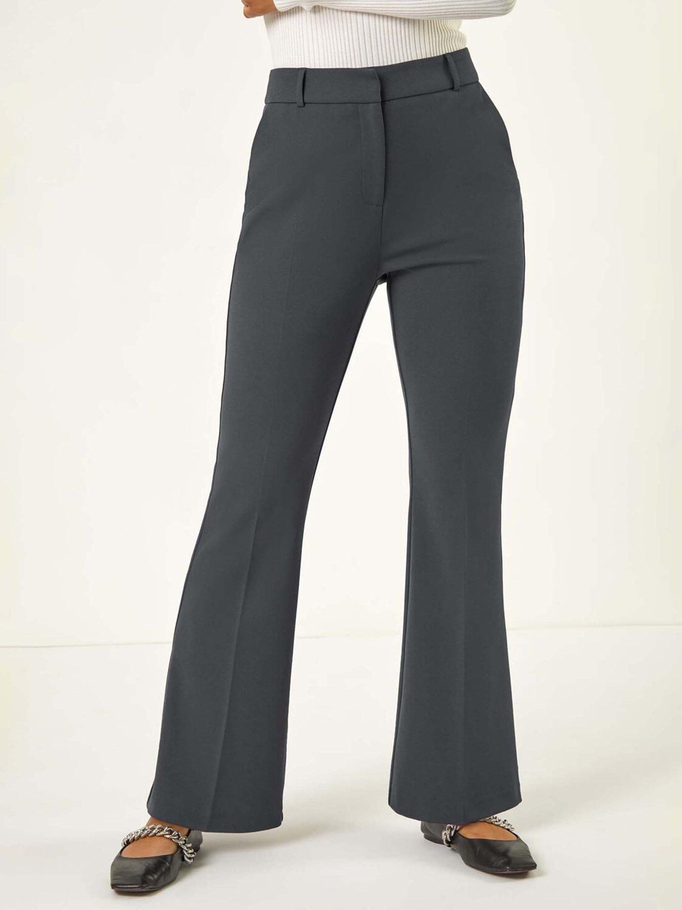 undefined Bootcut Leg Stretch Trousers - Grey