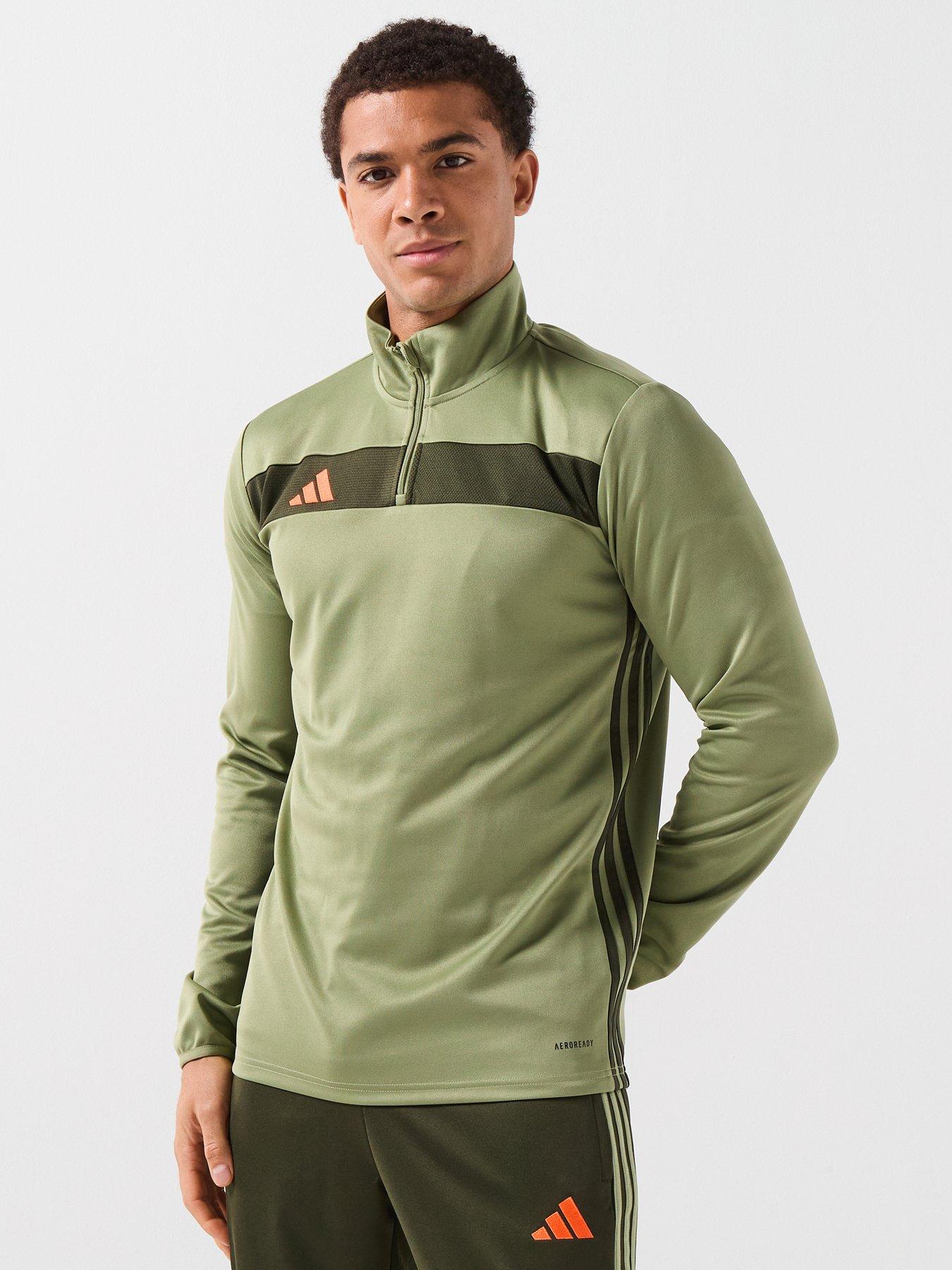 adidas Mens Tiro Essentials 1/4 Zip Top - Green
