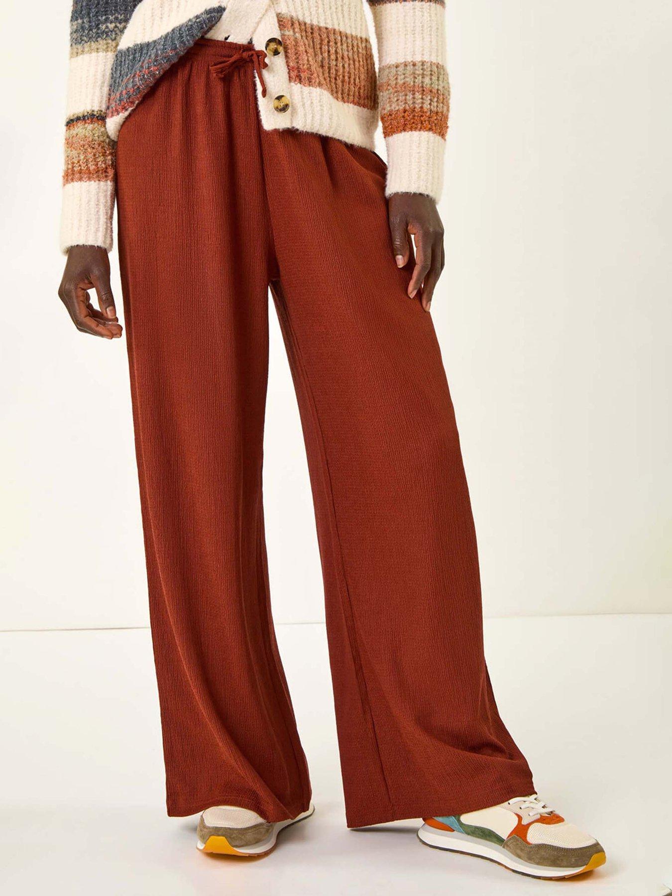 roman-crinkle-texture-tie-front-trouser-orange