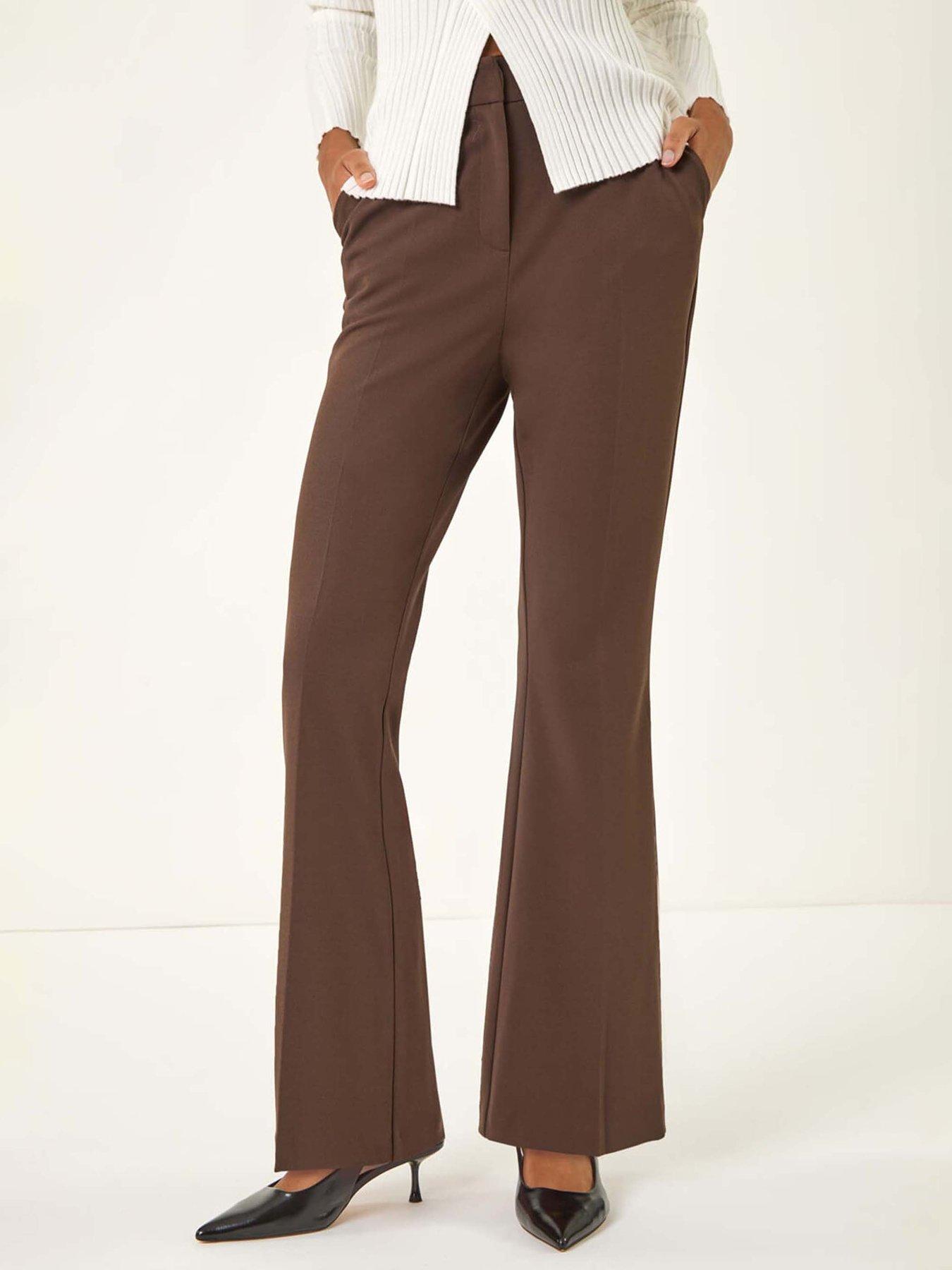 undefined Bootcut Leg Stretch Trousers - Brown