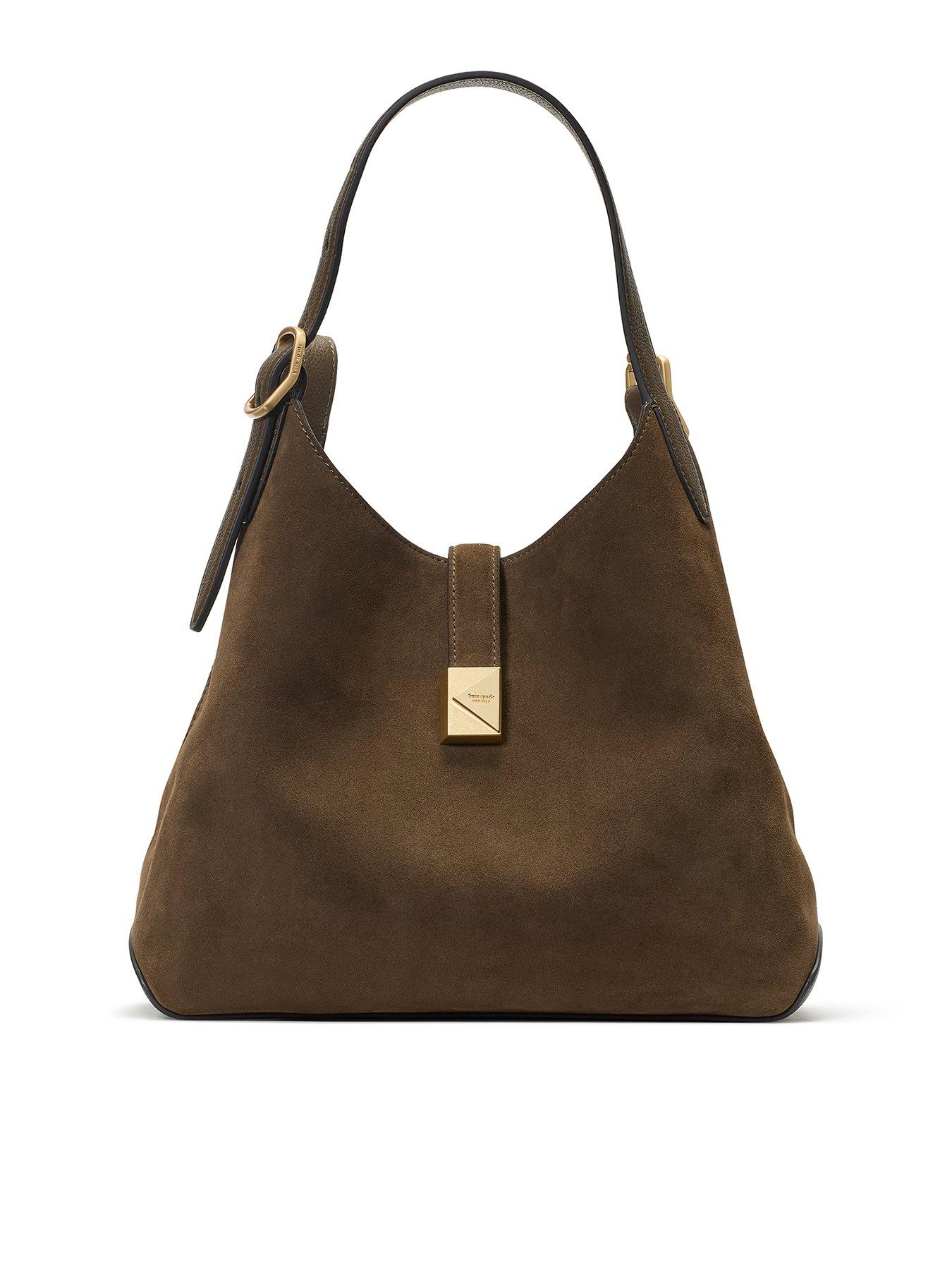 Kate Spade New York Deco Pebbled Leather And Suede Crossbody Tote Bag - Green