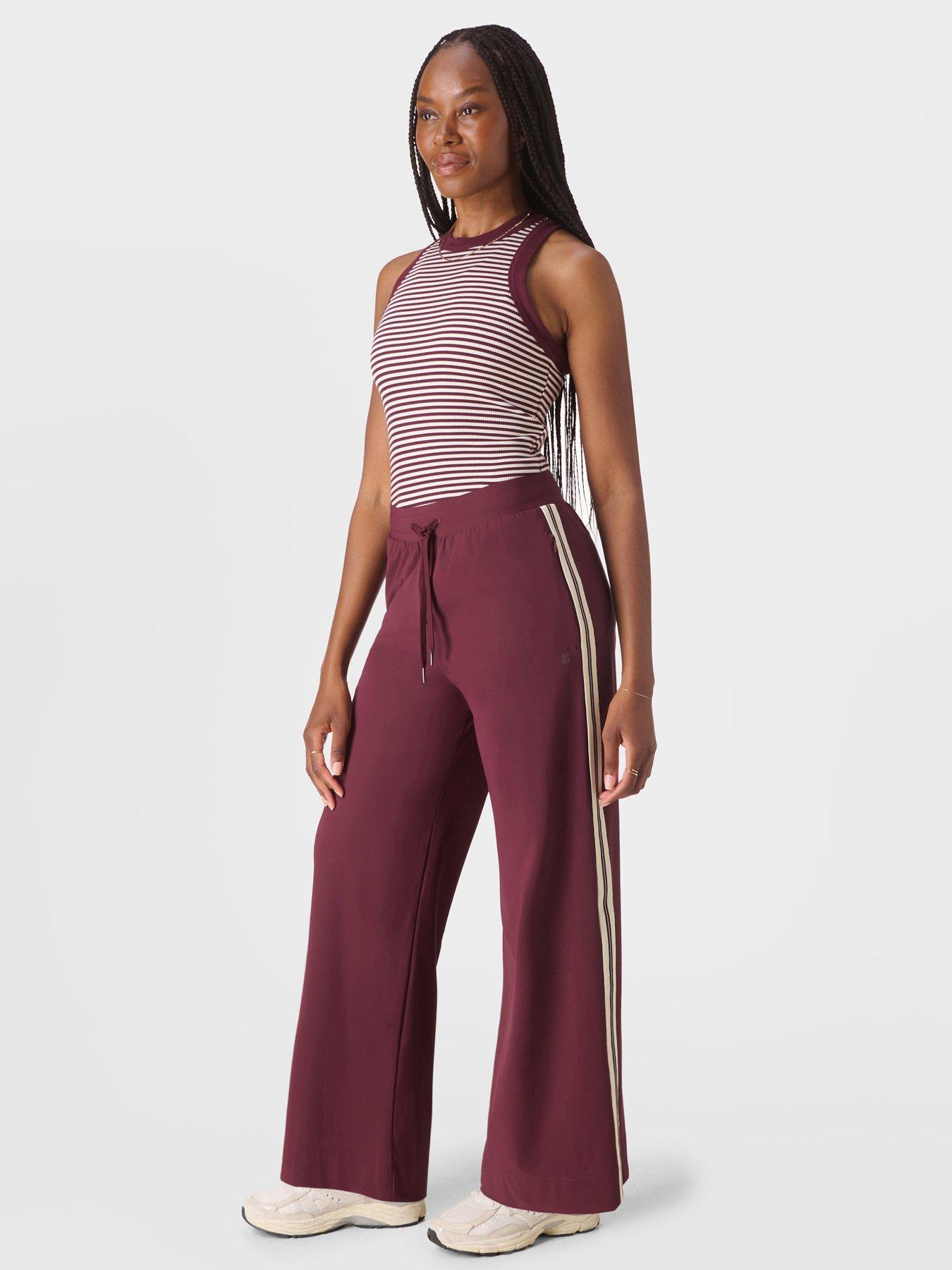undefined Explorer Side Stripe Wide Leg 32" Trouser - Red