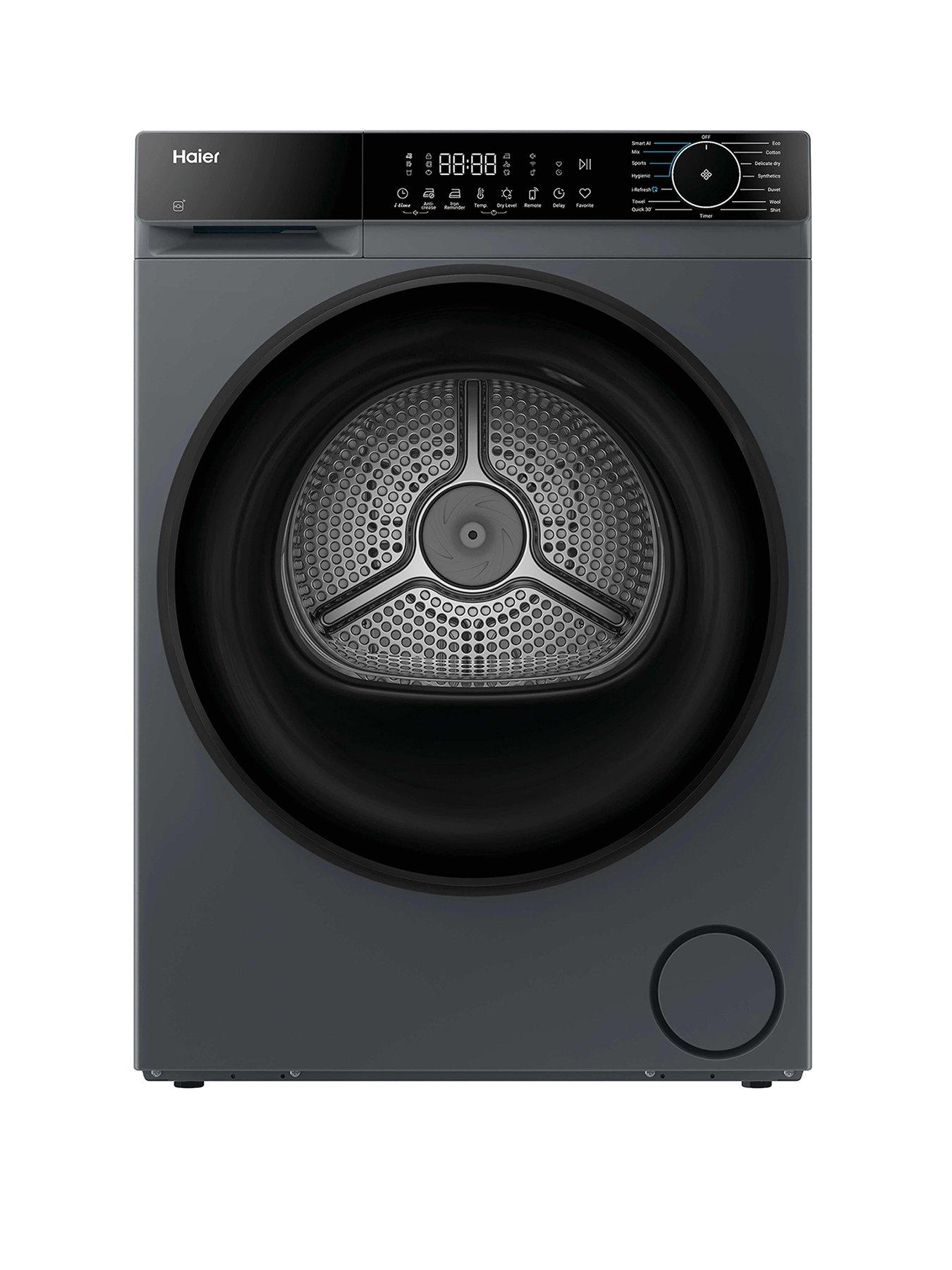 Haier X Series 5 HD80-D357GU1-UK 8kg Heat Pump Tumble Dryer, Graphite, A++ Rated, Wifi