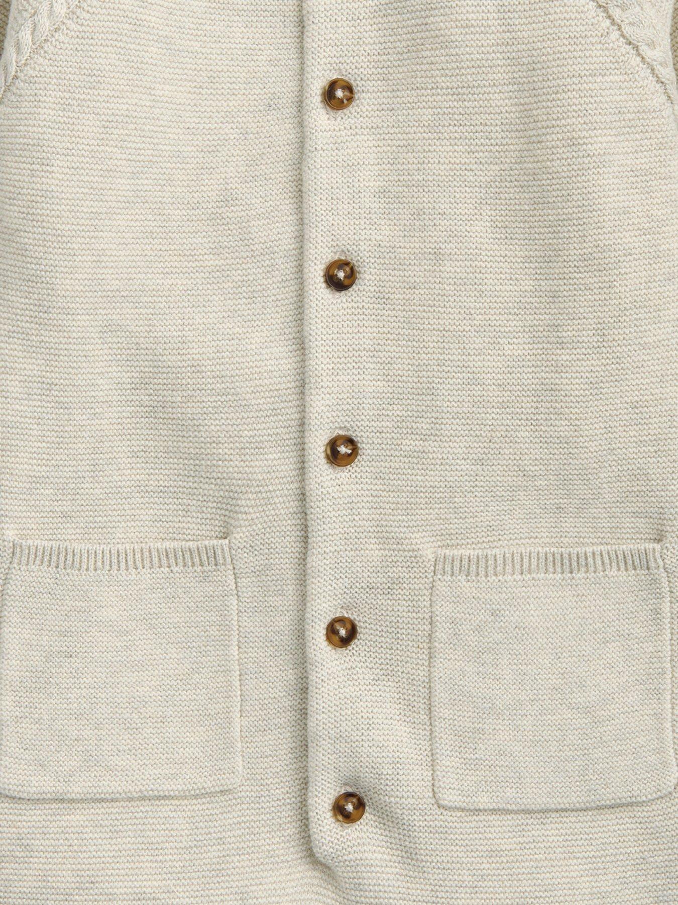 Image 2 of 3 of Mamas & Papas Baby Boys Collared Knitted Romper - Beige