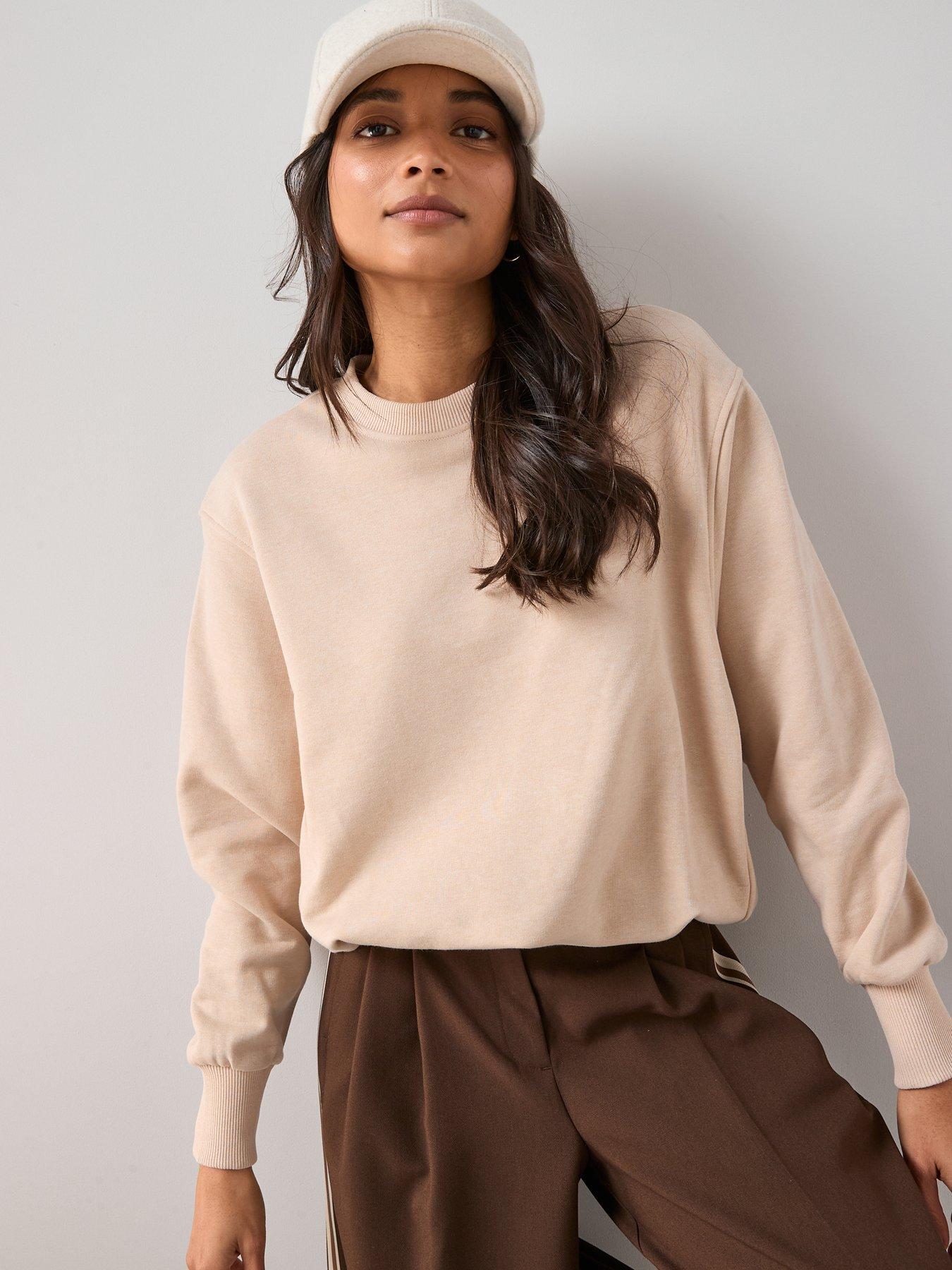 Image 1 of 6 of The Very Collection Bubble Hem Sweater - Beige