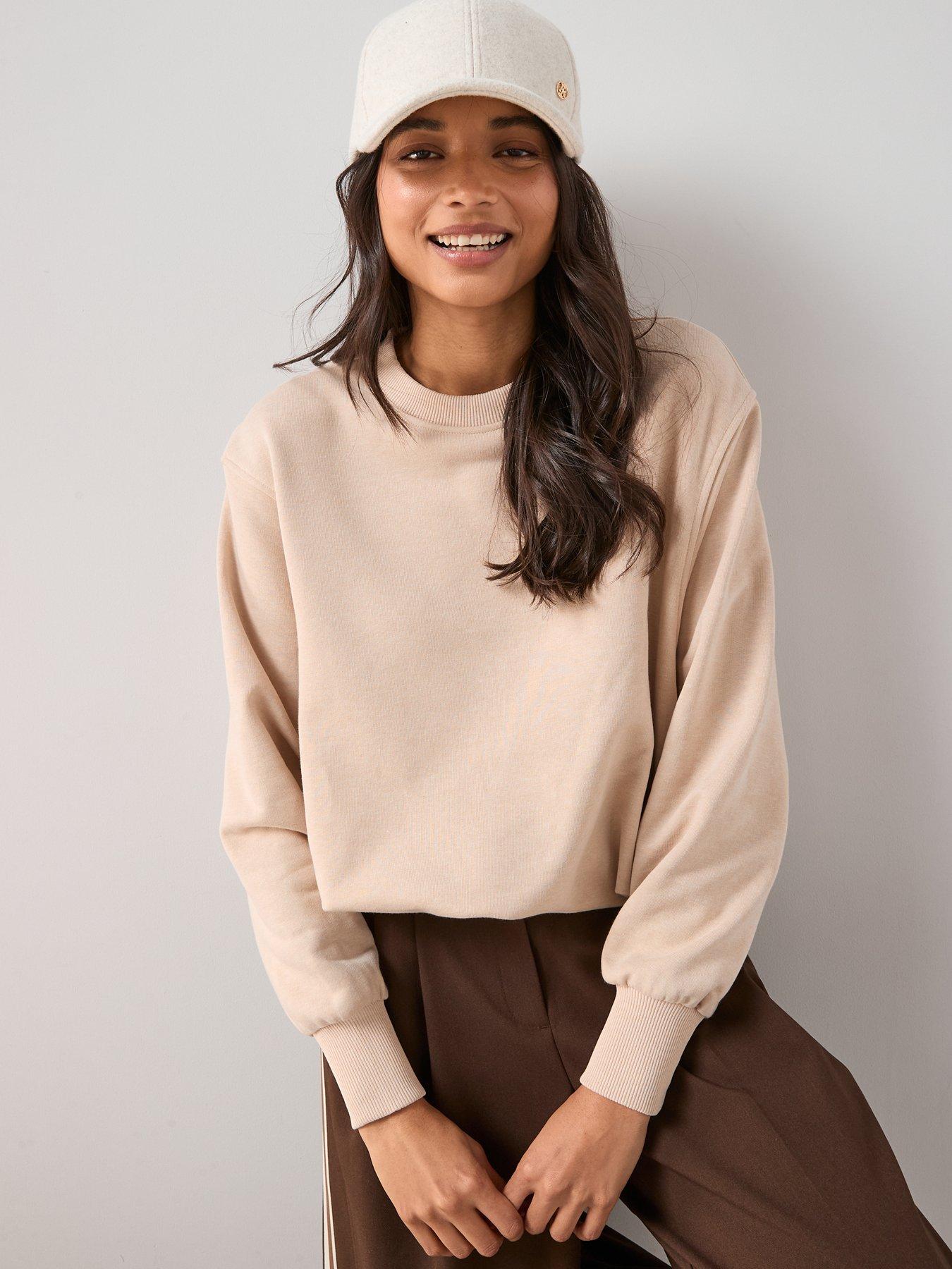Image 4 of 6 of The Very Collection Bubble Hem Sweater - Beige