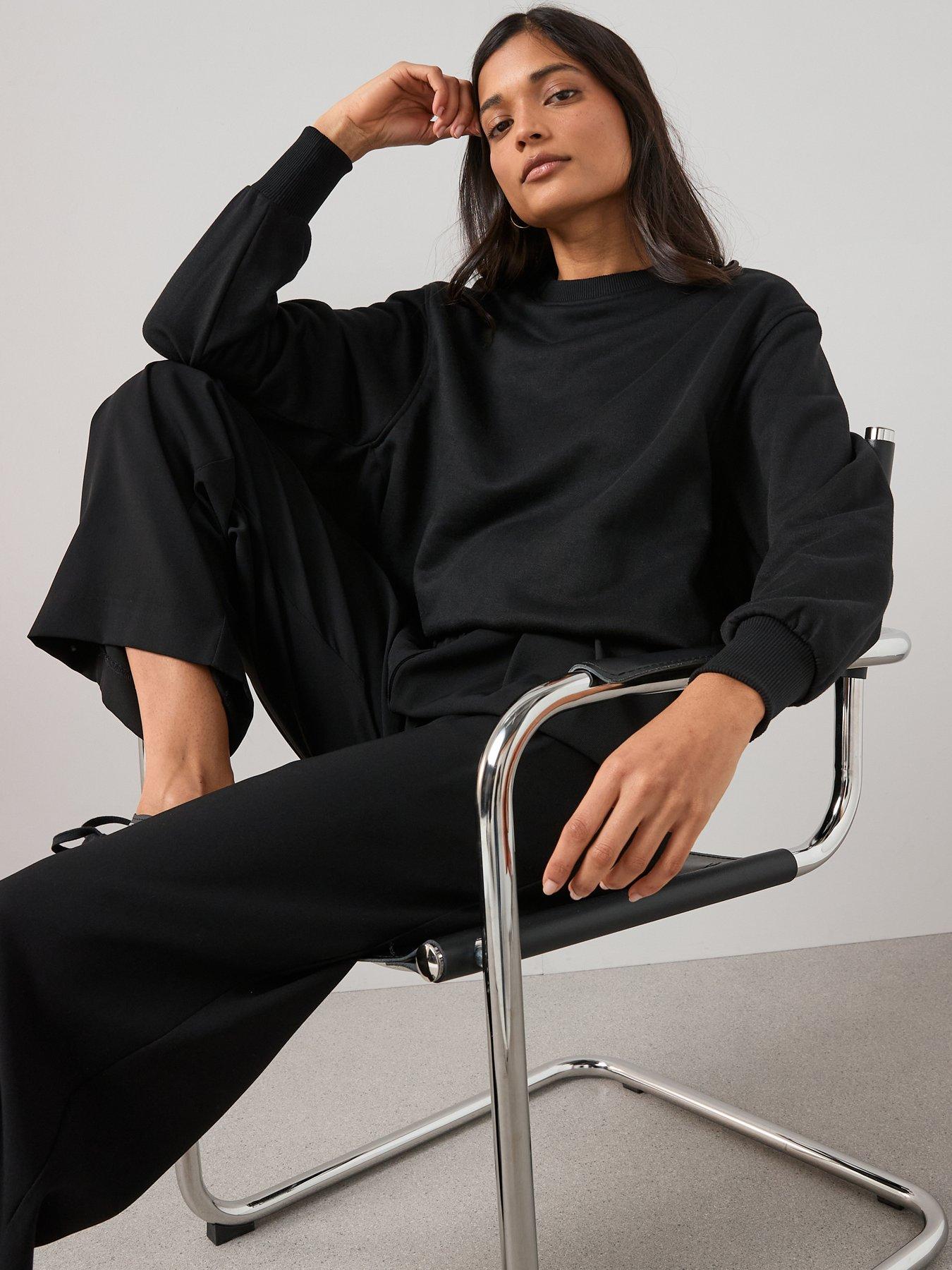 The Very Collection Bubble Hem Sweater - Black