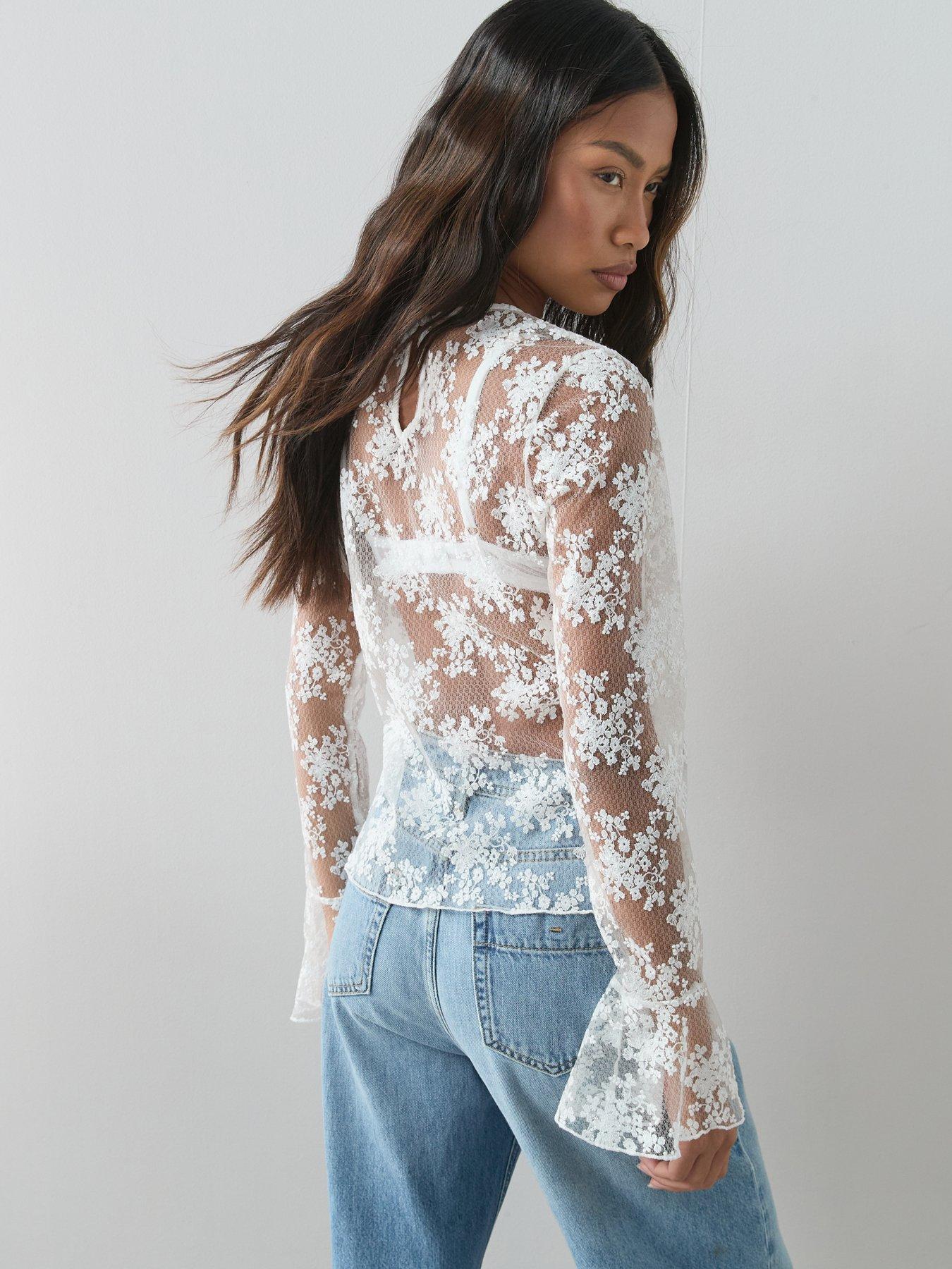 Image 2 of 6 of The Very Collection Long Sleeve Lace Top