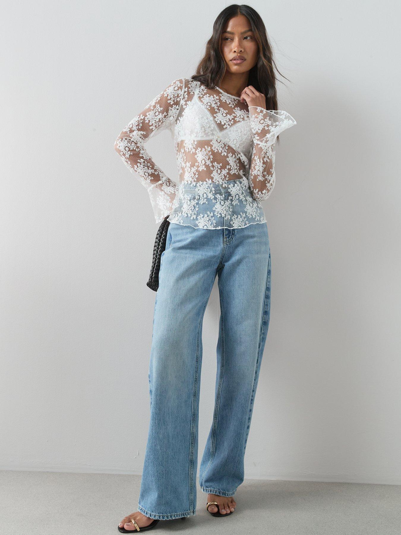 Image 3 of 6 of The Very Collection Long Sleeve Lace Top