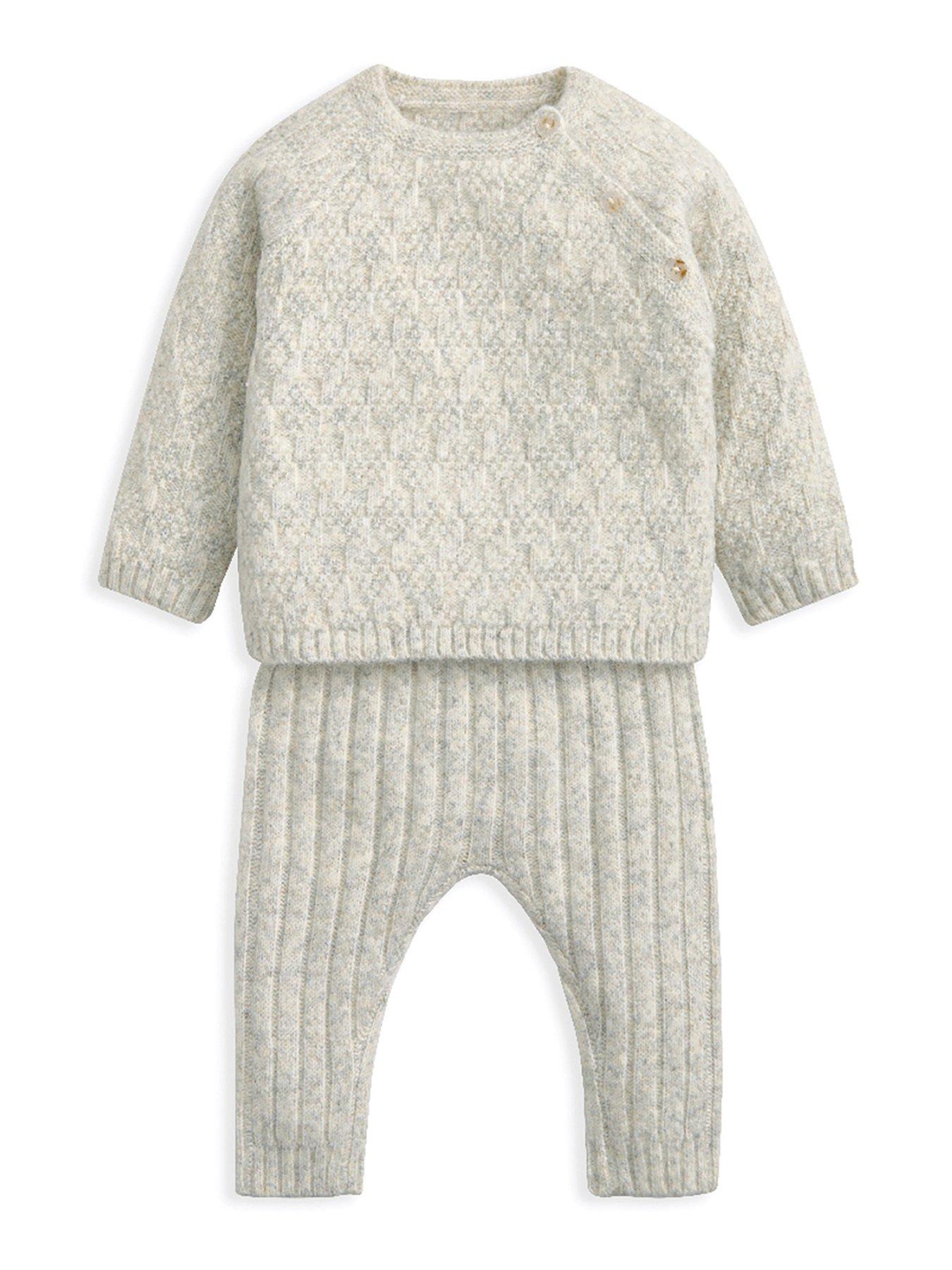 undefined Baby Unisex 2 Piece Knitted Top & Legging Set - Grey