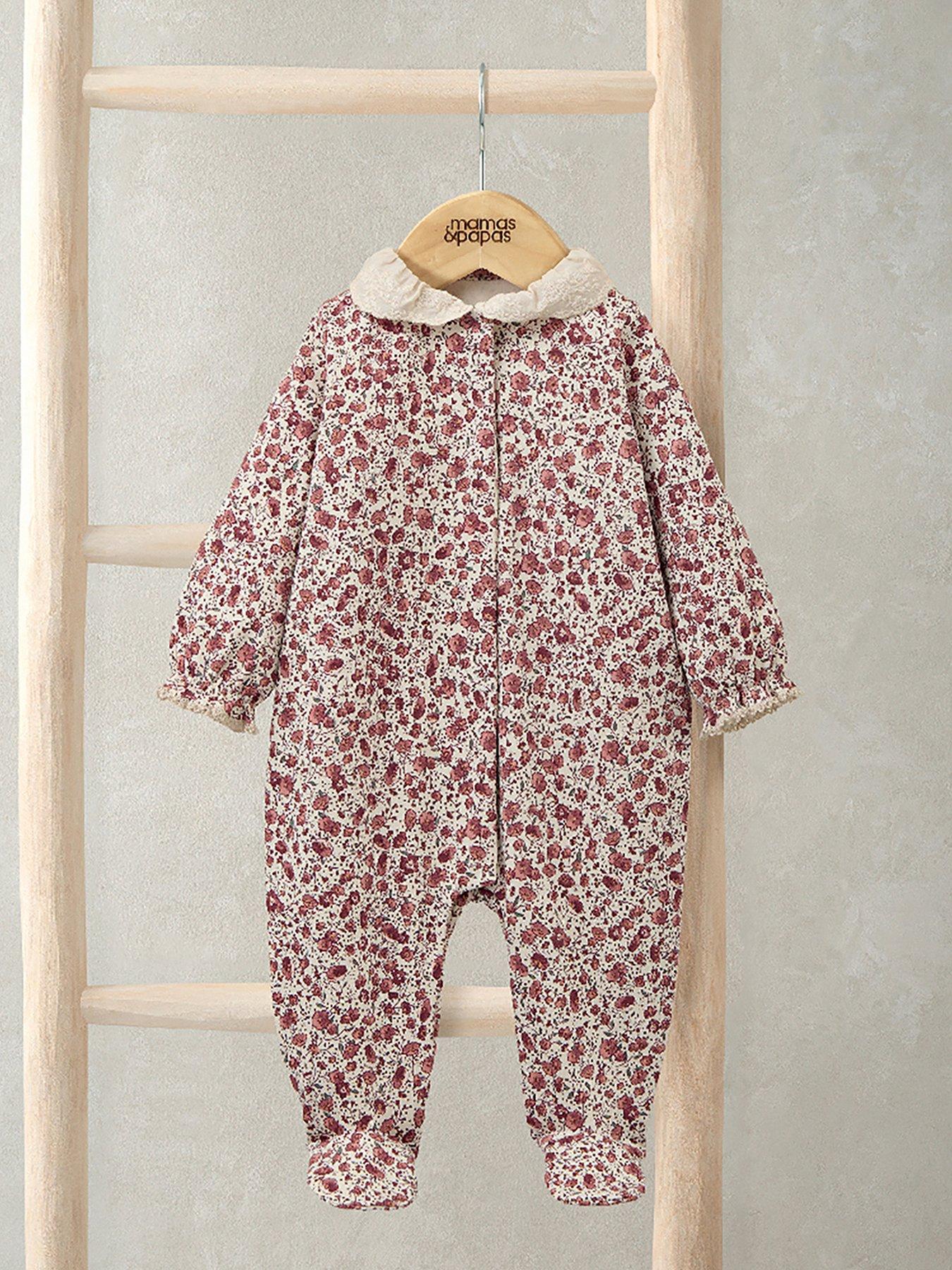 undefined Baby Girls Frill Collar Sleepsuit - Pink