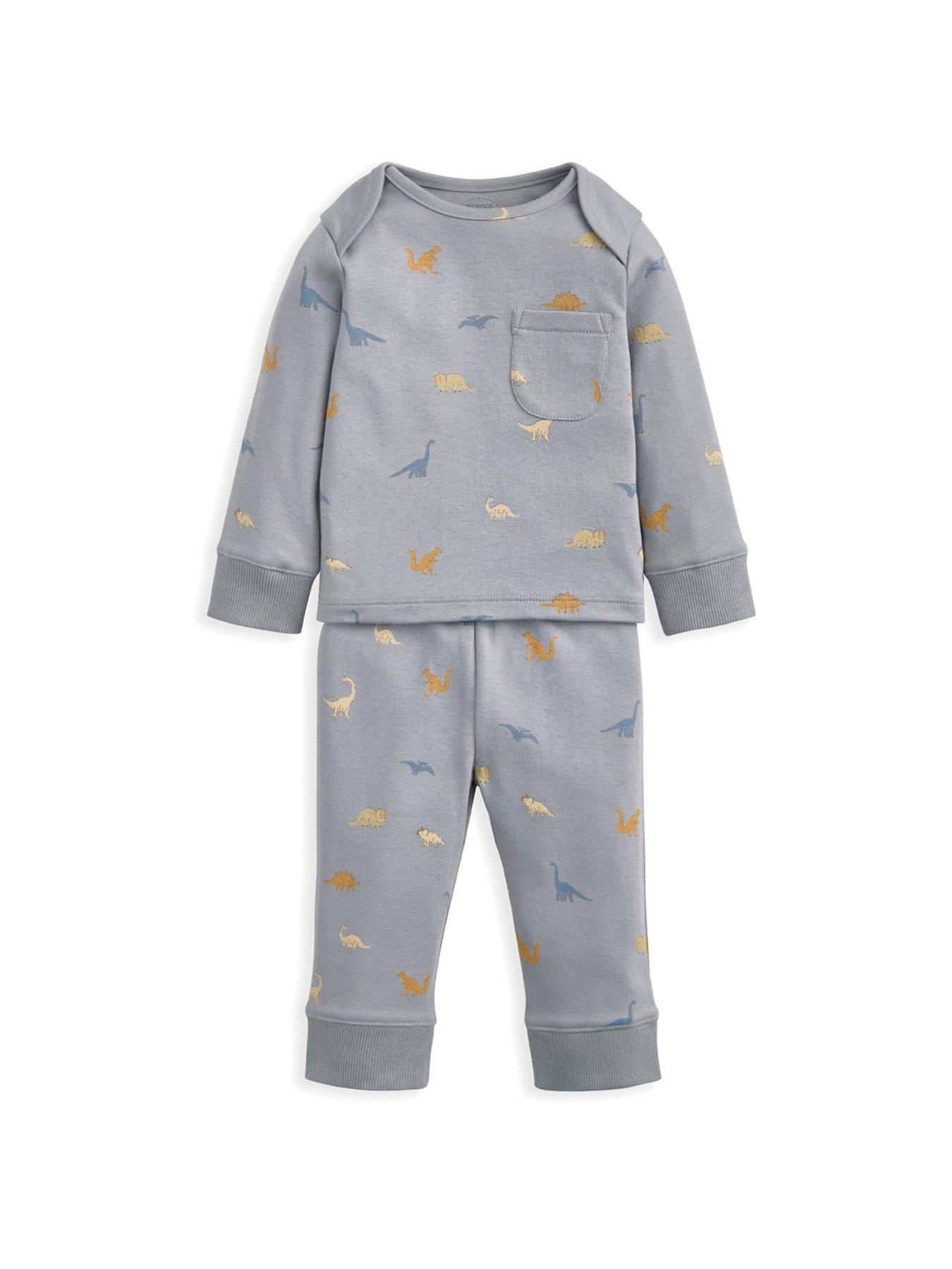 undefined Baby Boys Micro Dino Print Jersey Pyjamas - Blue