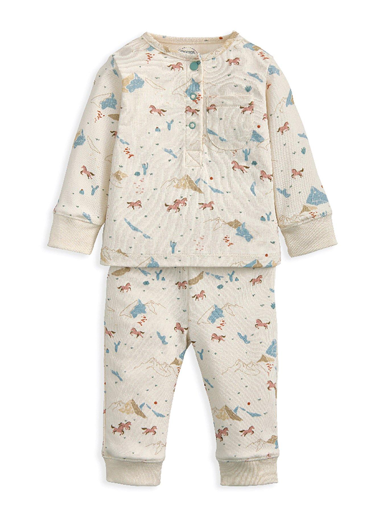 undefined Baby Boys Rodeo Print Jersey Pyjamas - Cream