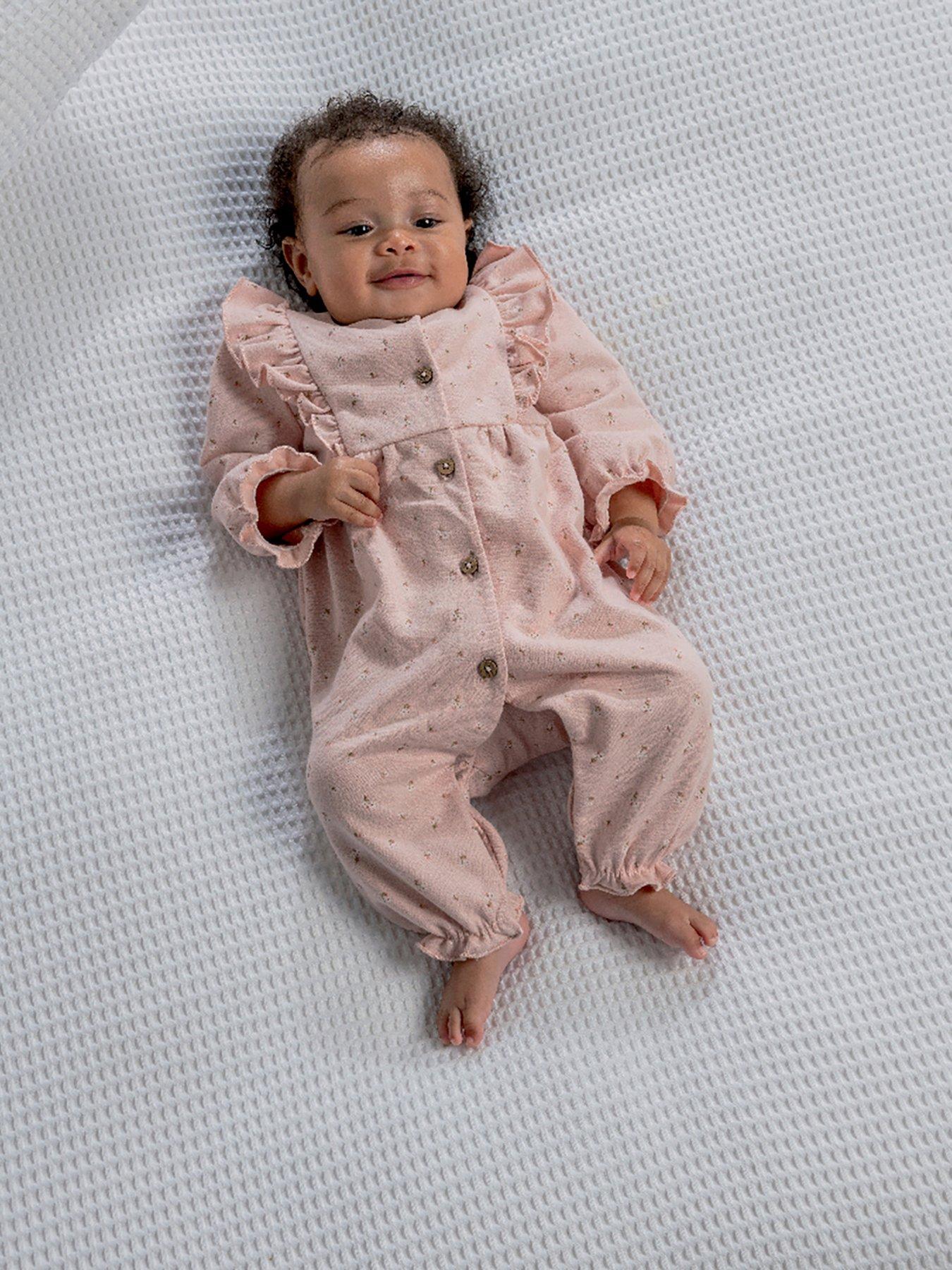 Mamas Papas Baby Girls Dainty Floral Print Romper Pink Very