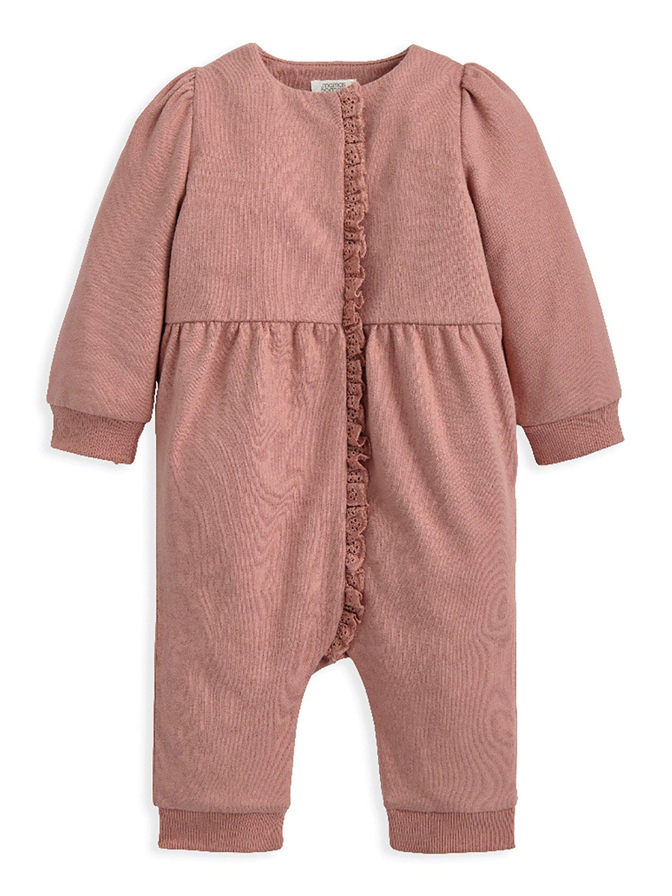 undefined Baby Girls Lace Trim Romper - Pink
