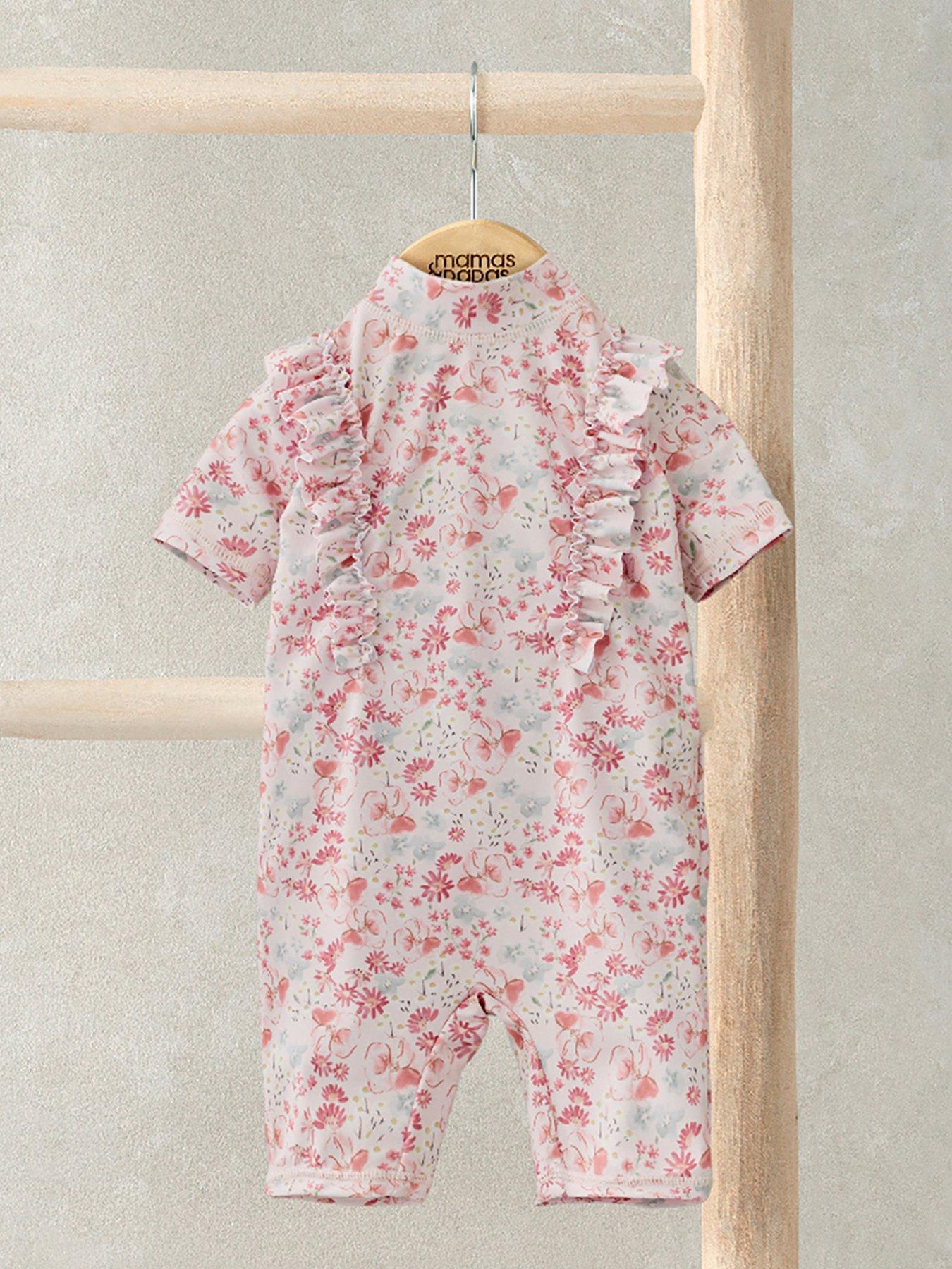 undefined Baby Girls Short Sleeve Floral Rashsuit - Pink
