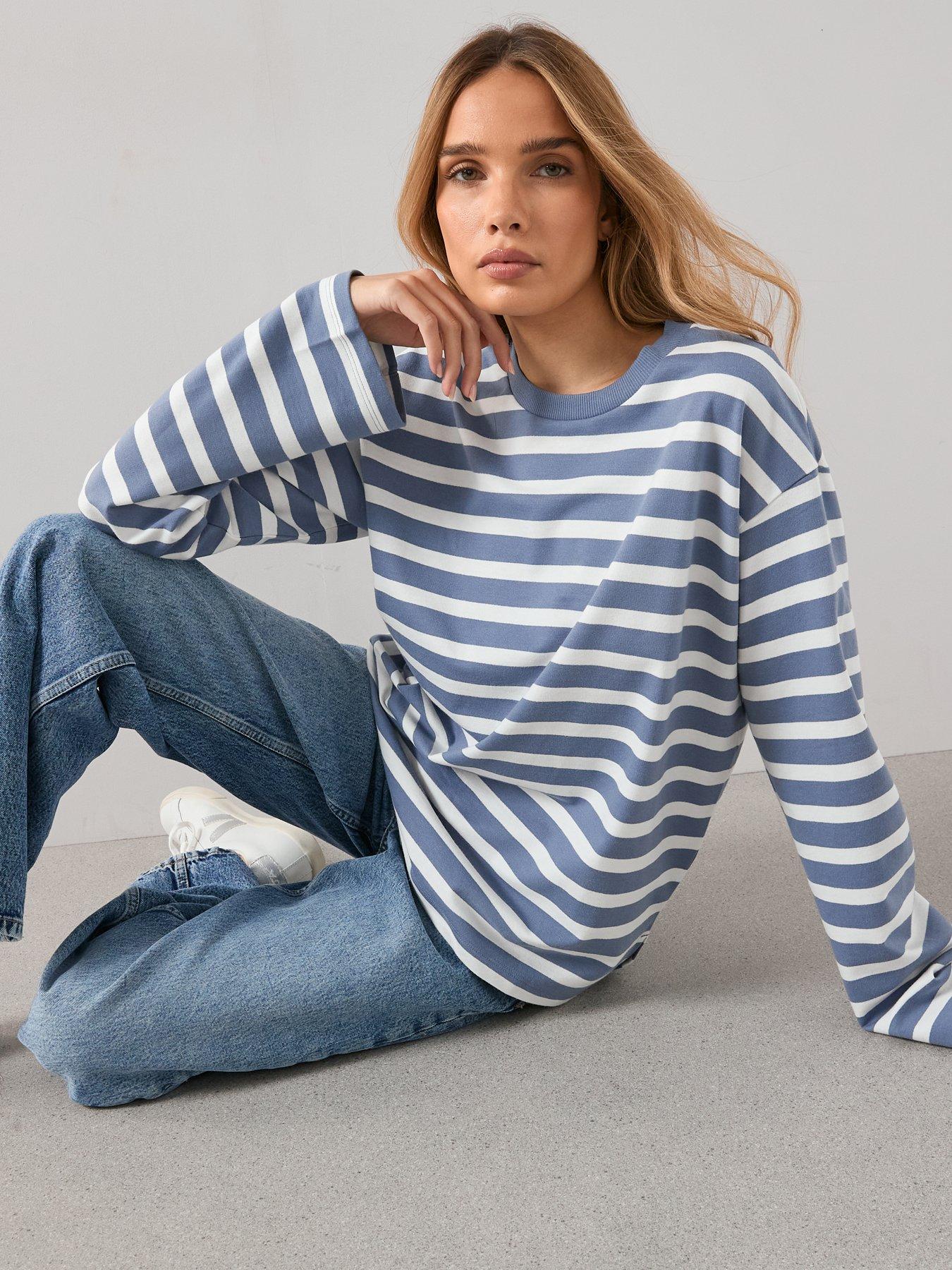 The Very Collection Heavy Weight Long Sleeve Top - Stripe