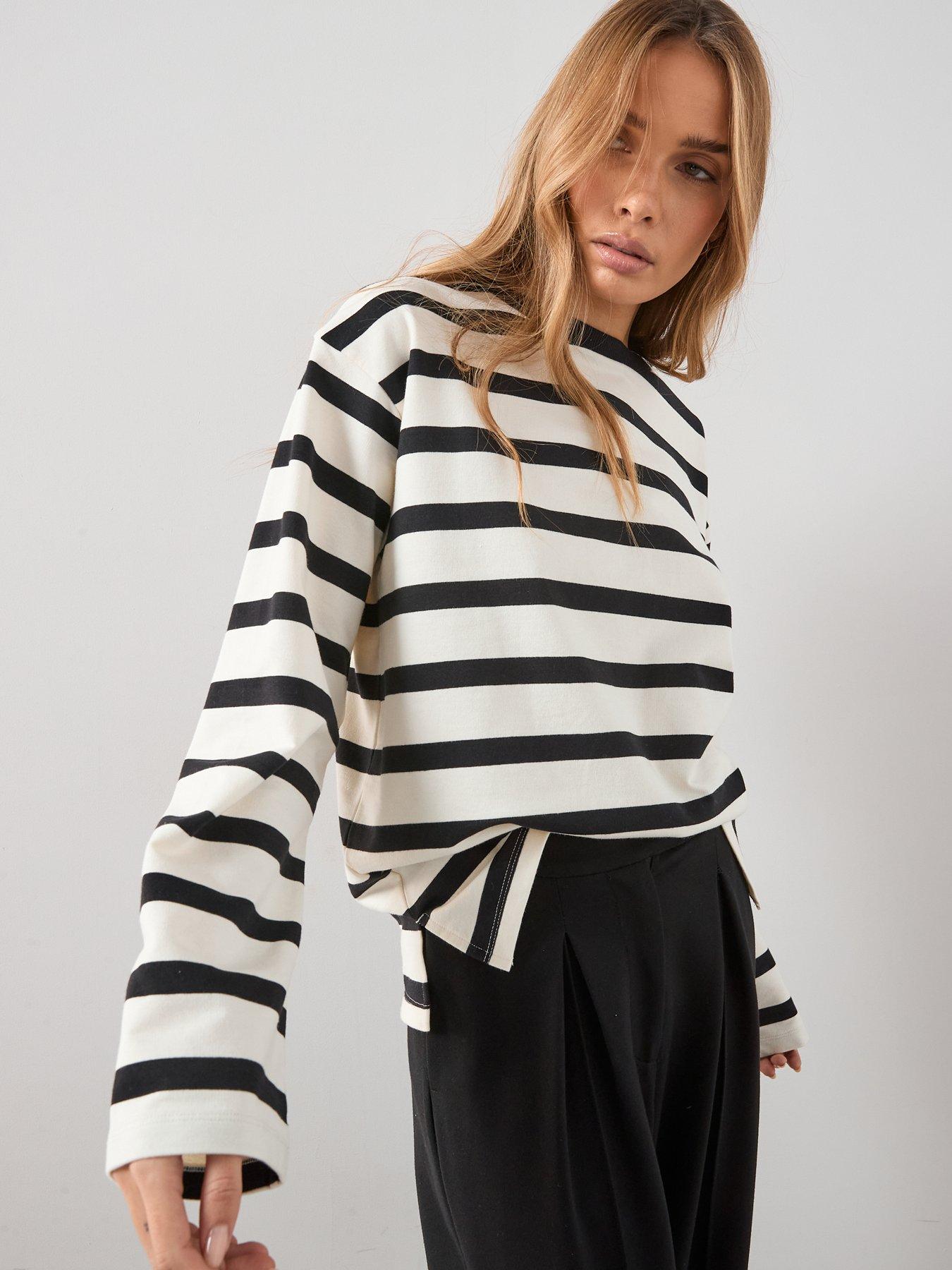 The Very Collection Heavy Weight Long Sleeve Top- Stripe