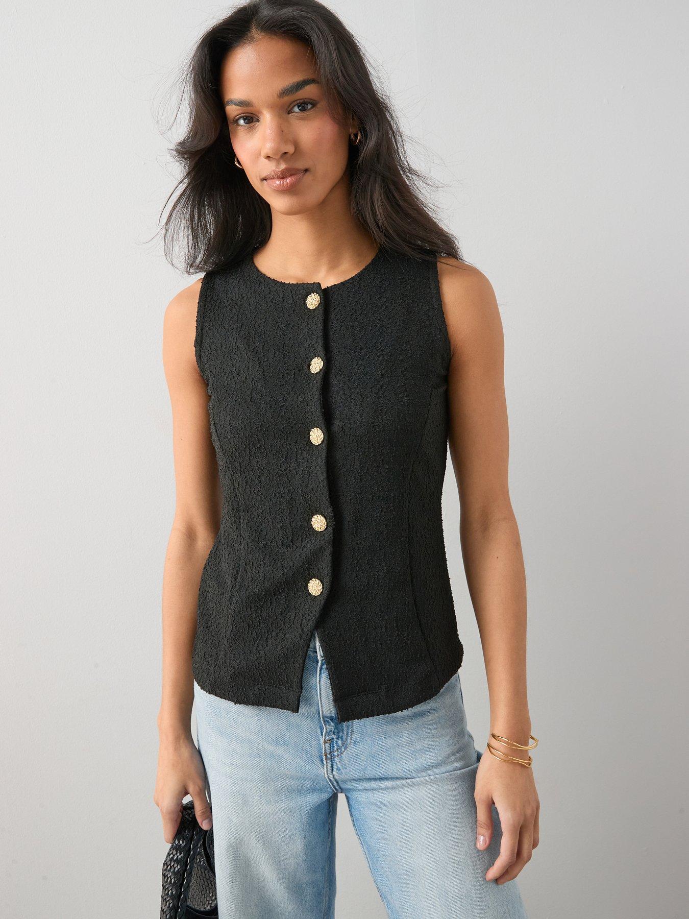 The Very Collection Boucle Top - Black